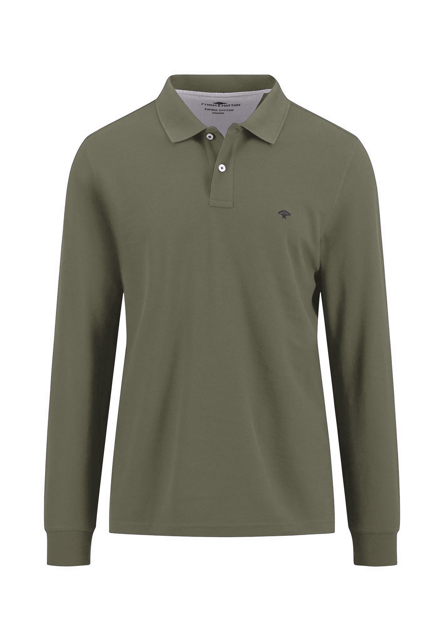 Langarm-Poloshirt aus Baumwolle mit feiner Struktur - Image 9
