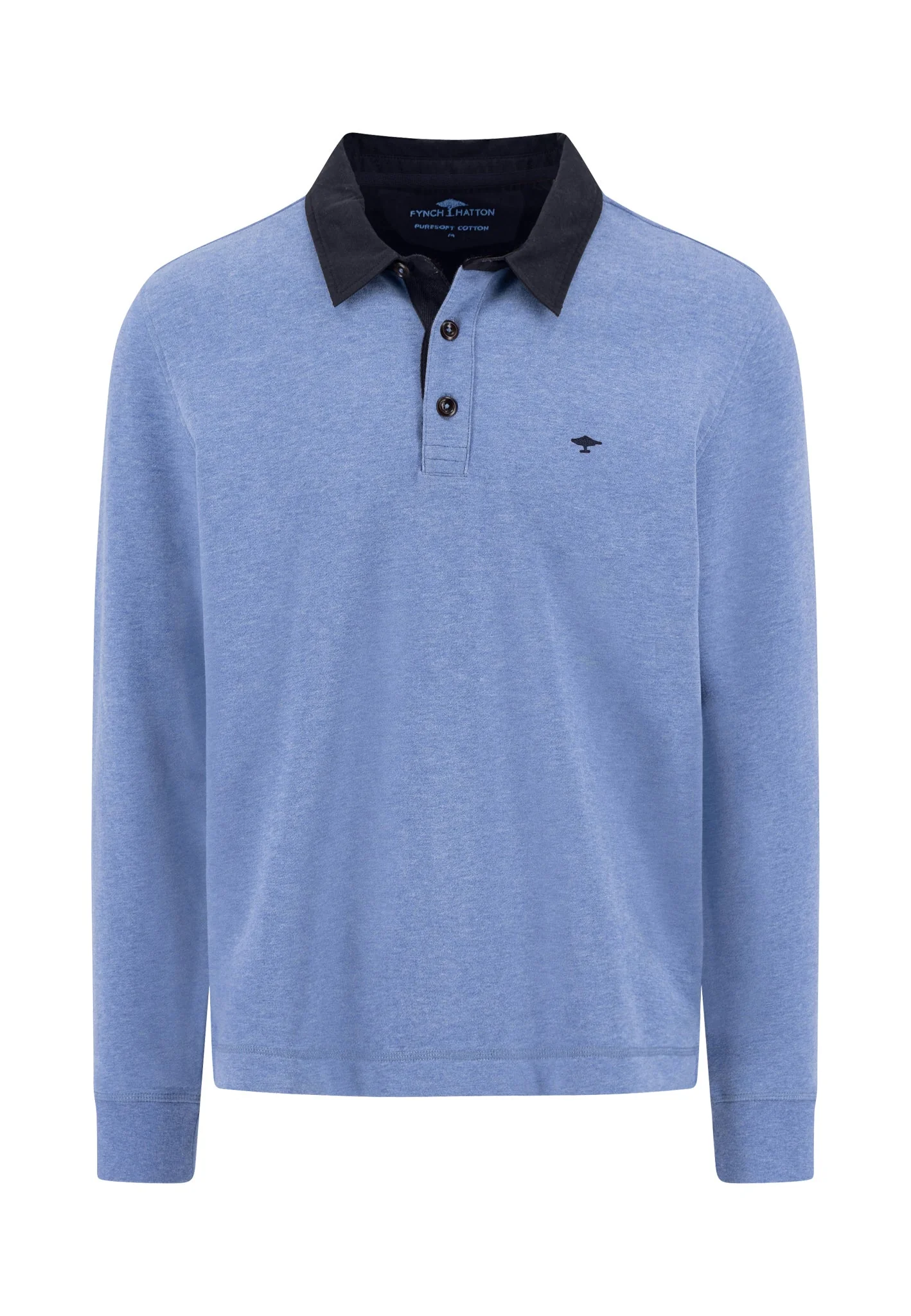 Langarm-Poloshirt aus Baumwolle mit Kontrastkragen - Image 5