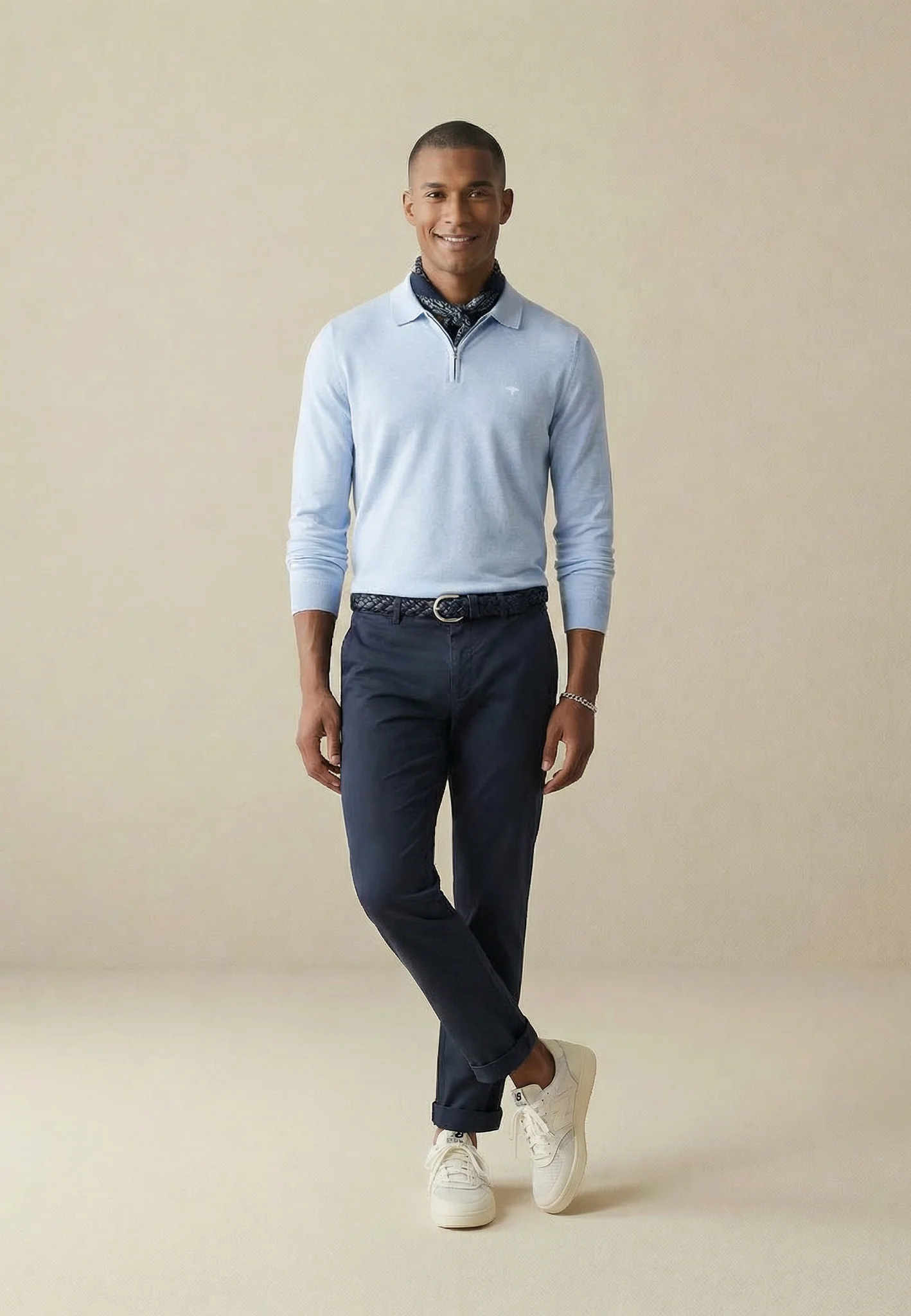 Langarm-Poloshirt aus Baumwollmix mit Reißverschluss - Image 2
