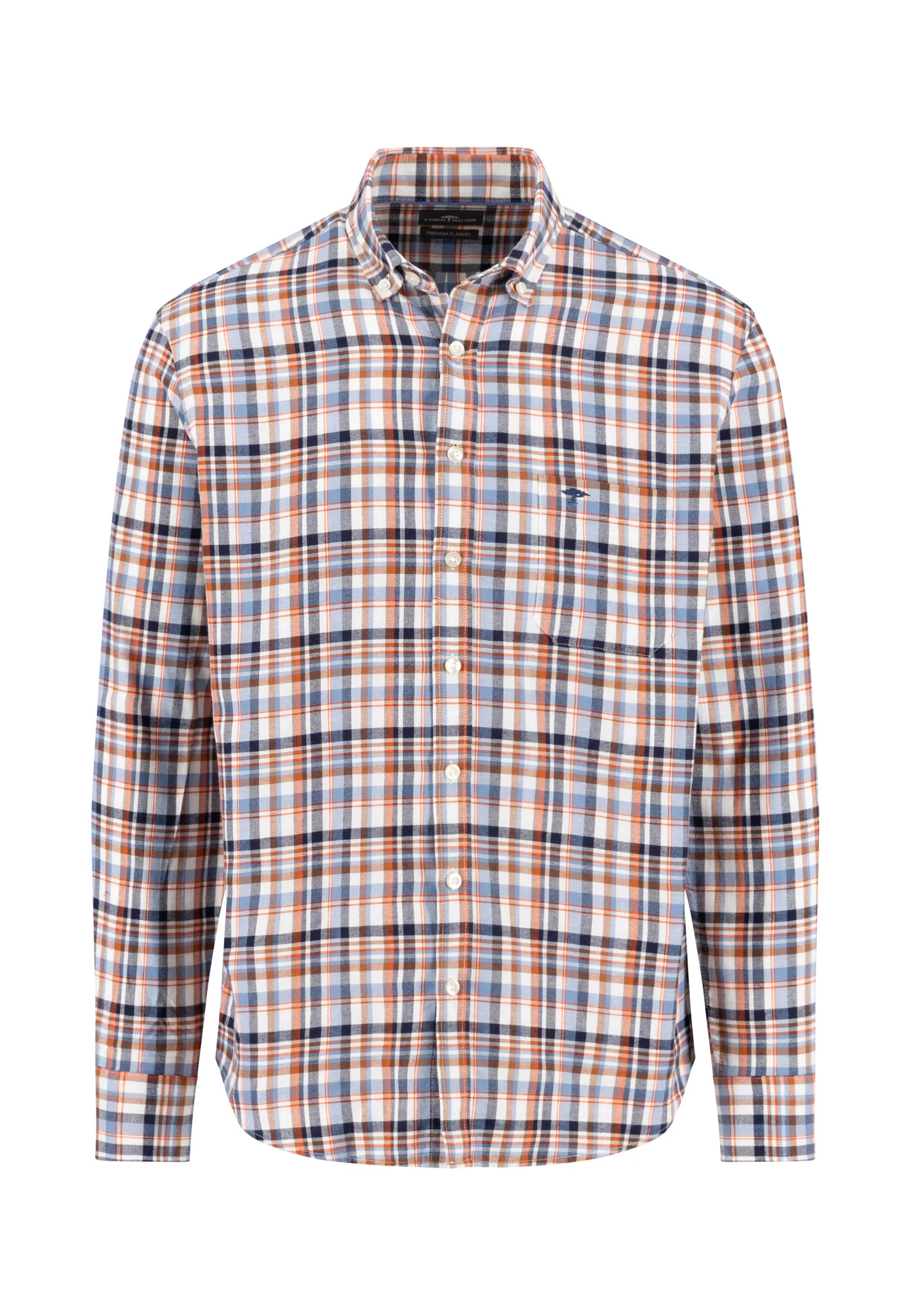 Langarmhemd aus Baumwolle mit Karomuster und Button-Down-Kragen