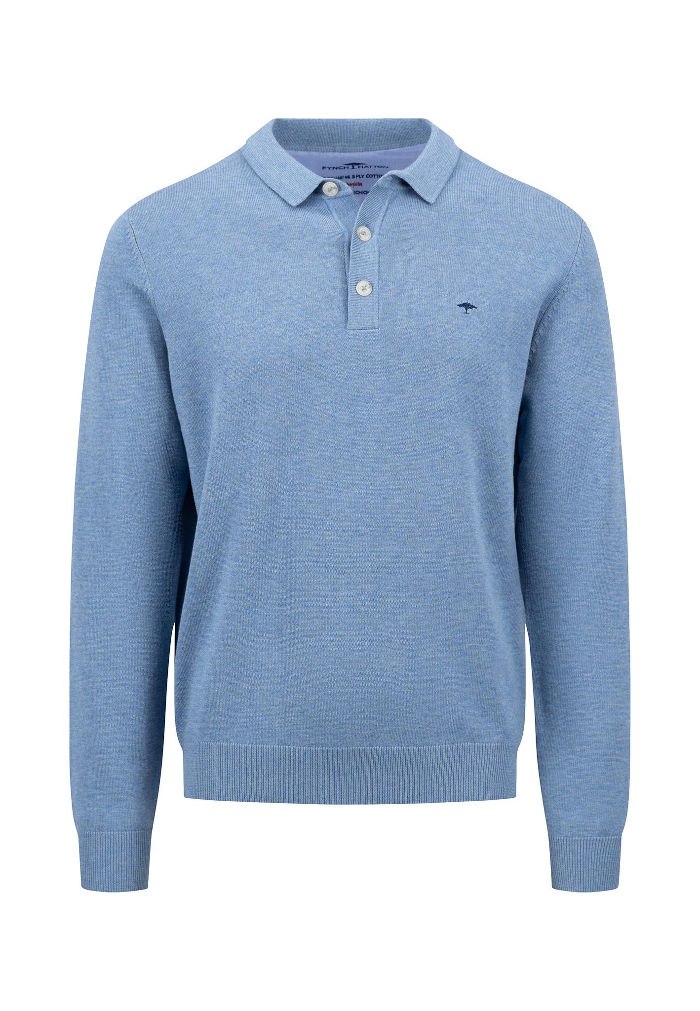 Langarmshirt aus Baumwolle mit Polokragen