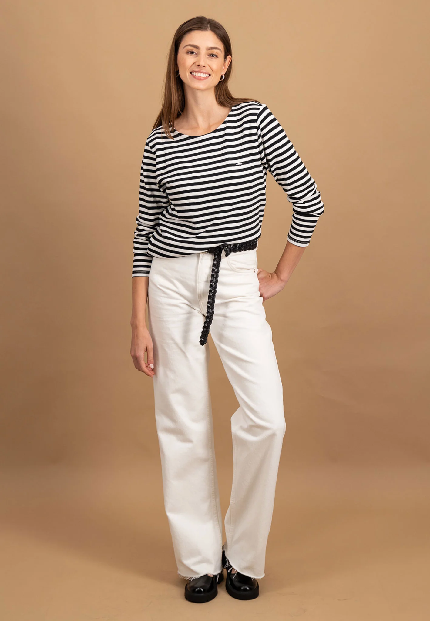 Langarmshirt aus Baumwolle mit Streifenmuster und Rundhalsausschnitt - Image 10