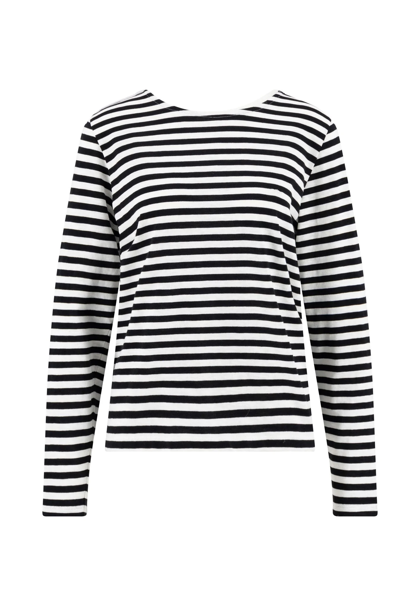 Langarmshirt aus Baumwolle mit Streifenmuster und Rundhalsausschnitt - Image 11