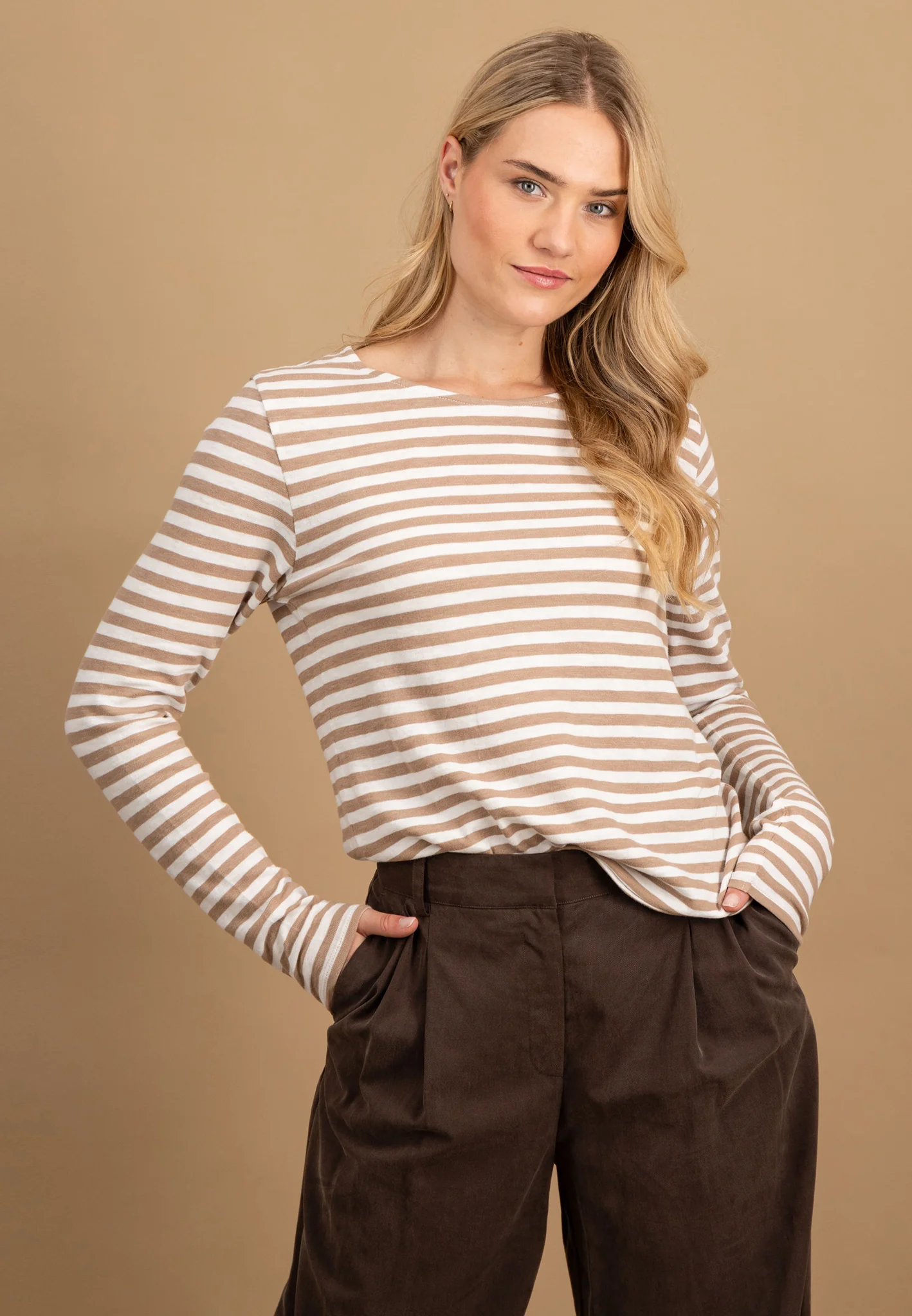 Langarmshirt aus Baumwolle mit Streifenmuster und Rundhalsausschnitt - Image 13