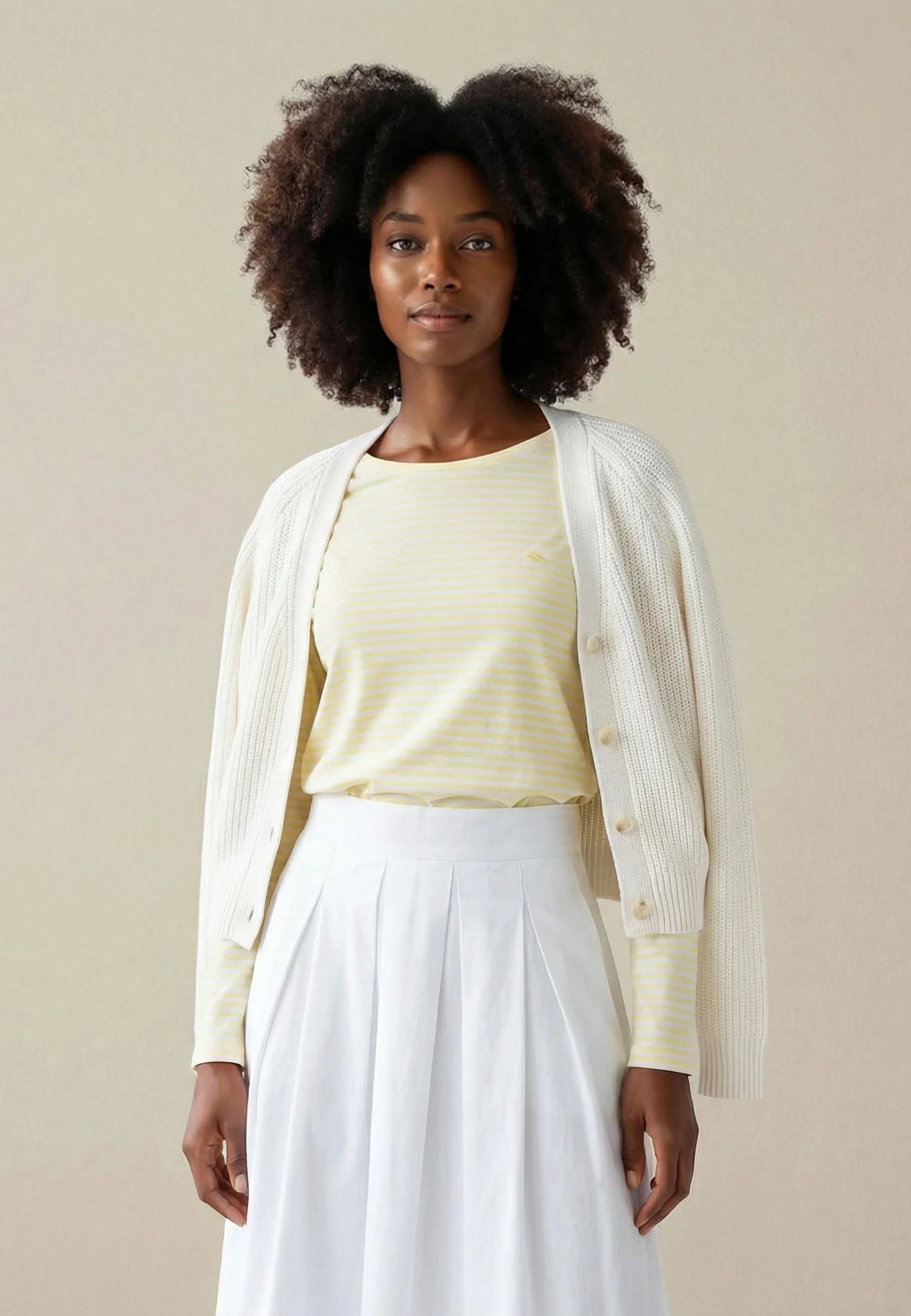 Langarmshirt aus Baumwolle mit Streifenmuster und Rundhalsausschnitt