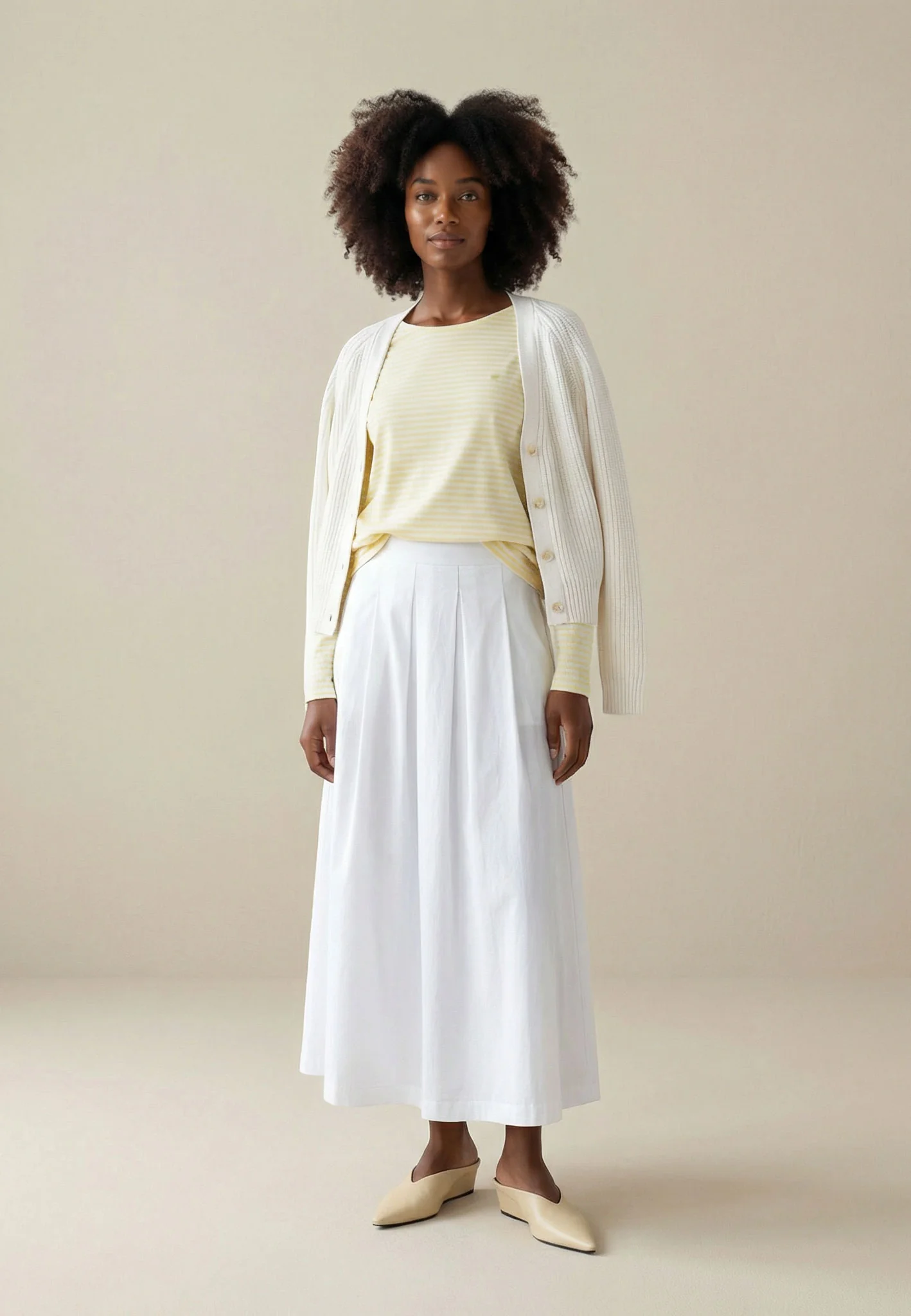 Langarmshirt aus Baumwolle mit Streifenmuster und Rundhalsausschnitt - Image 2
