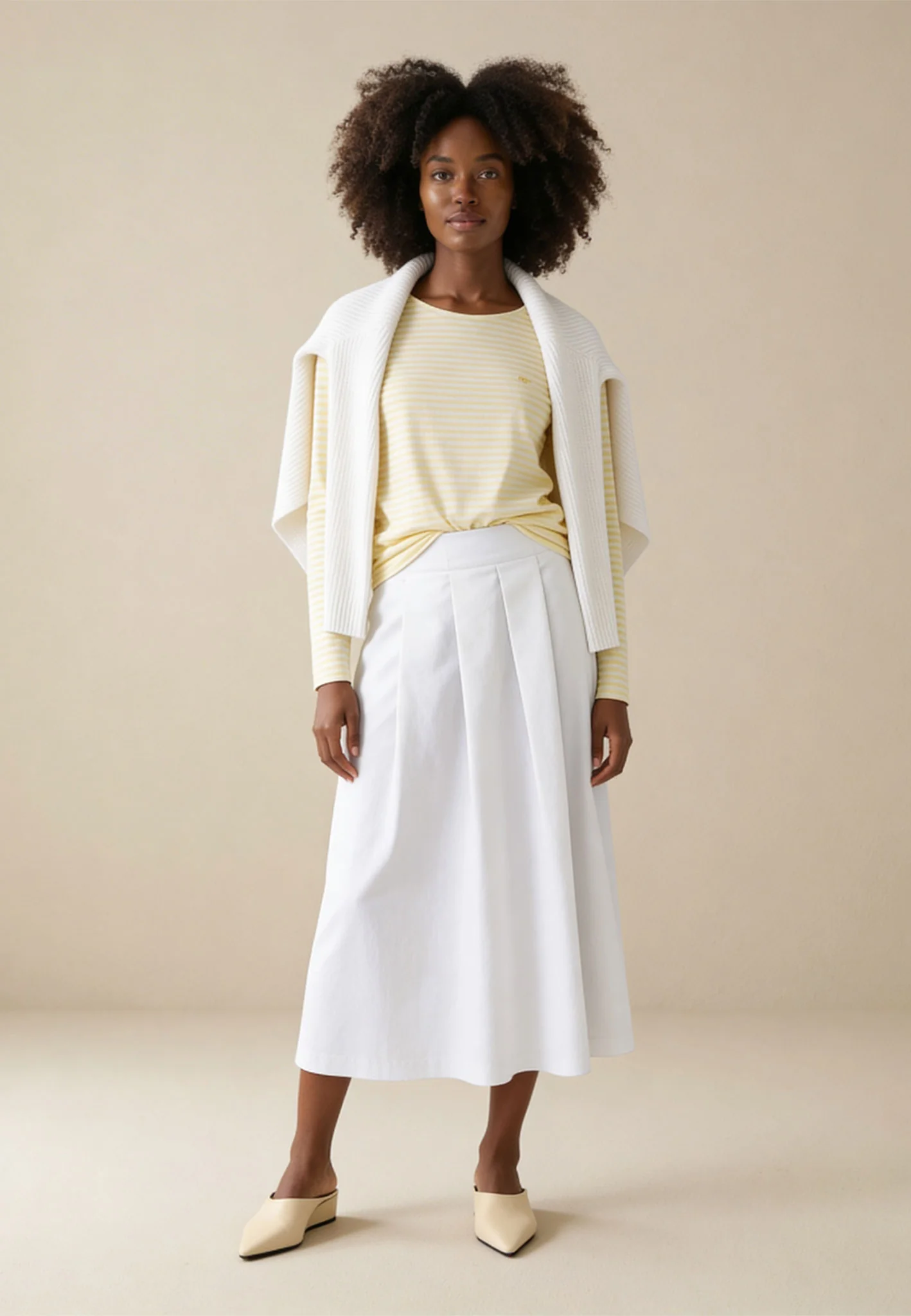 Langarmshirt aus Baumwolle mit Streifenmuster und Rundhalsausschnitt - Image 3