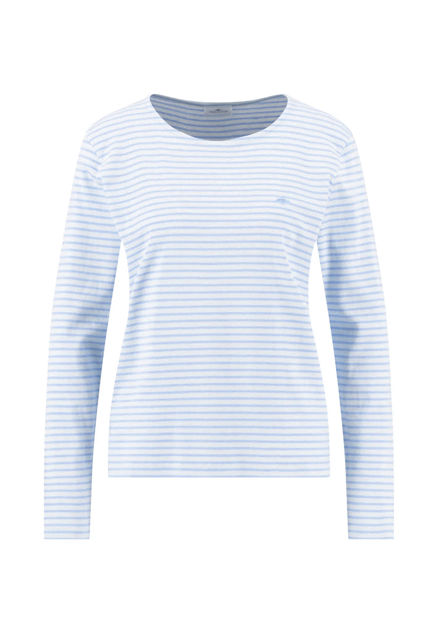Langarmshirt aus Baumwolle mit Streifenmuster und Rundhalsausschnitt - Image 6