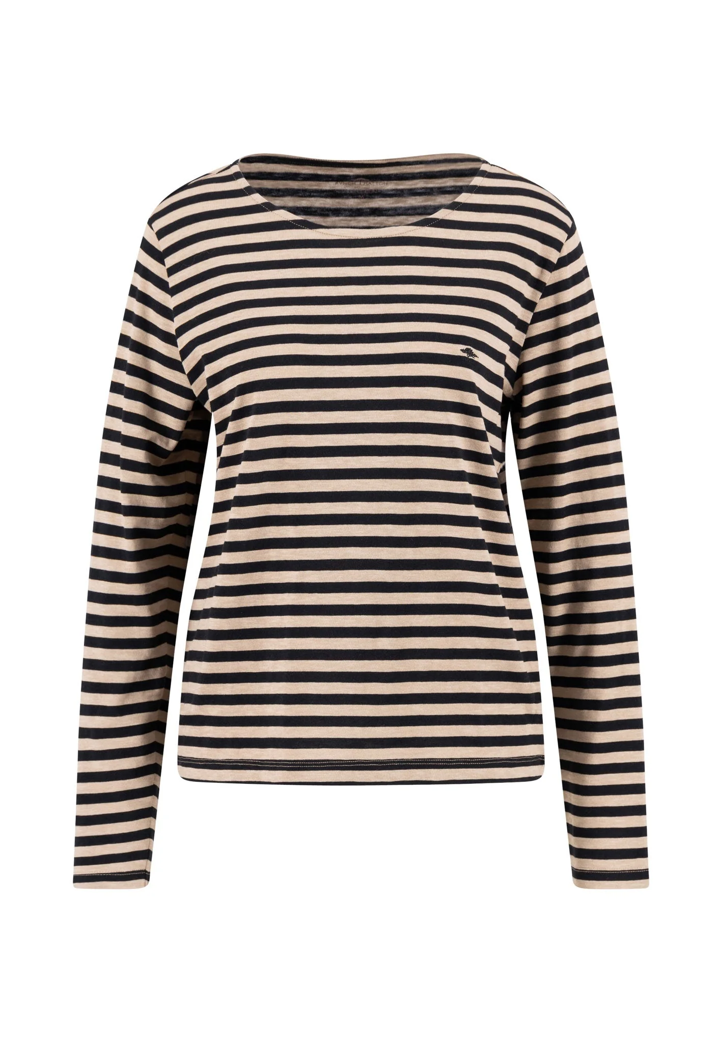 Langarmshirt aus Baumwolle mit Streifenmuster und Rundhalsausschnitt - Image 5
