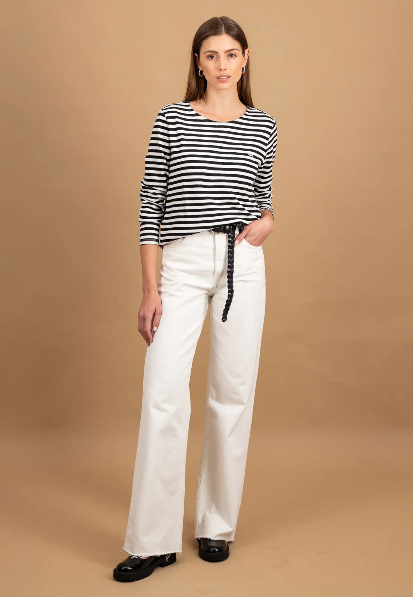Langarmshirt aus Baumwolle mit Streifenmuster und Rundhalsausschnitt - Image 8