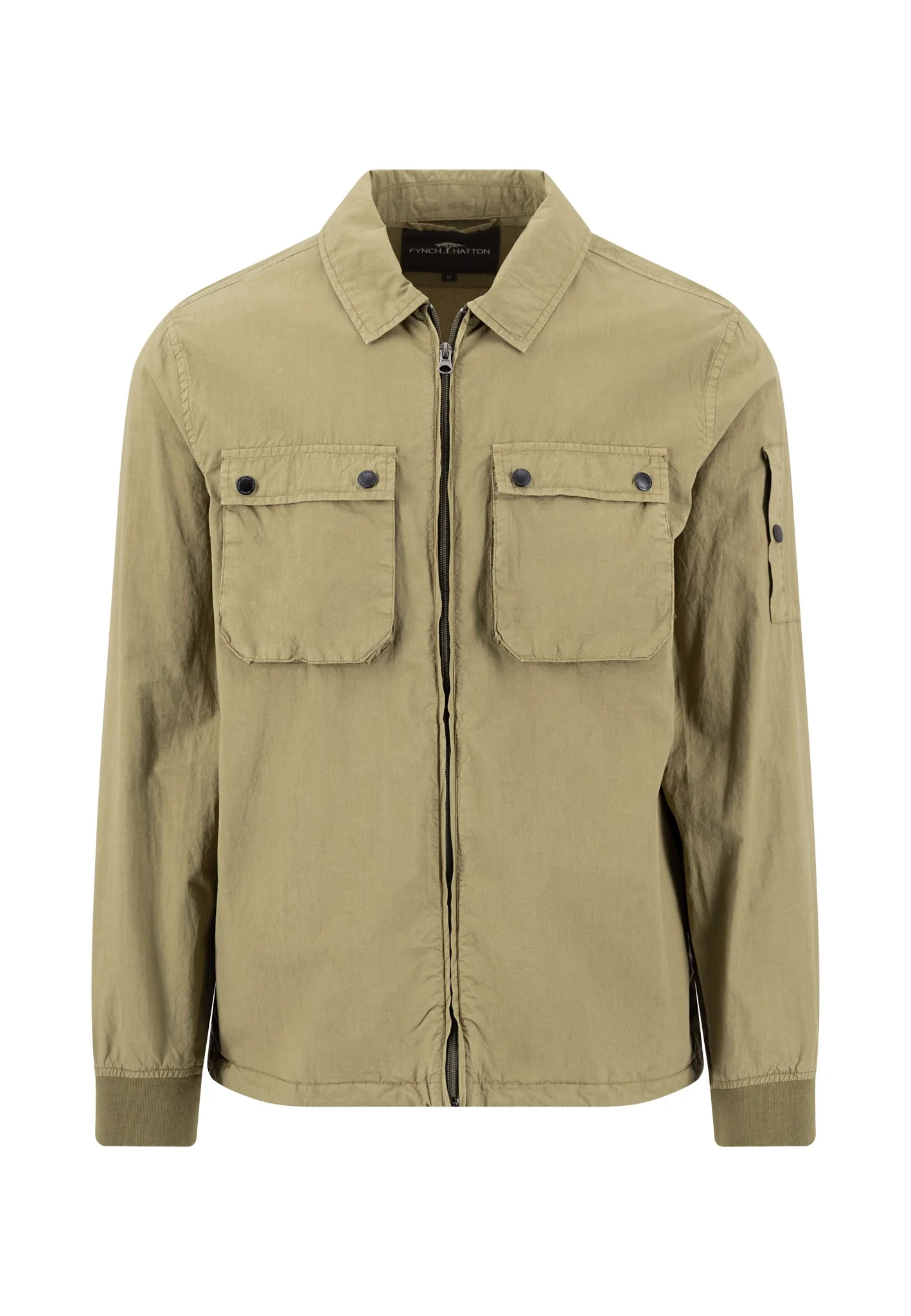Overshirt aus Baumwolle mit Reißverschluss und Brusttaschen