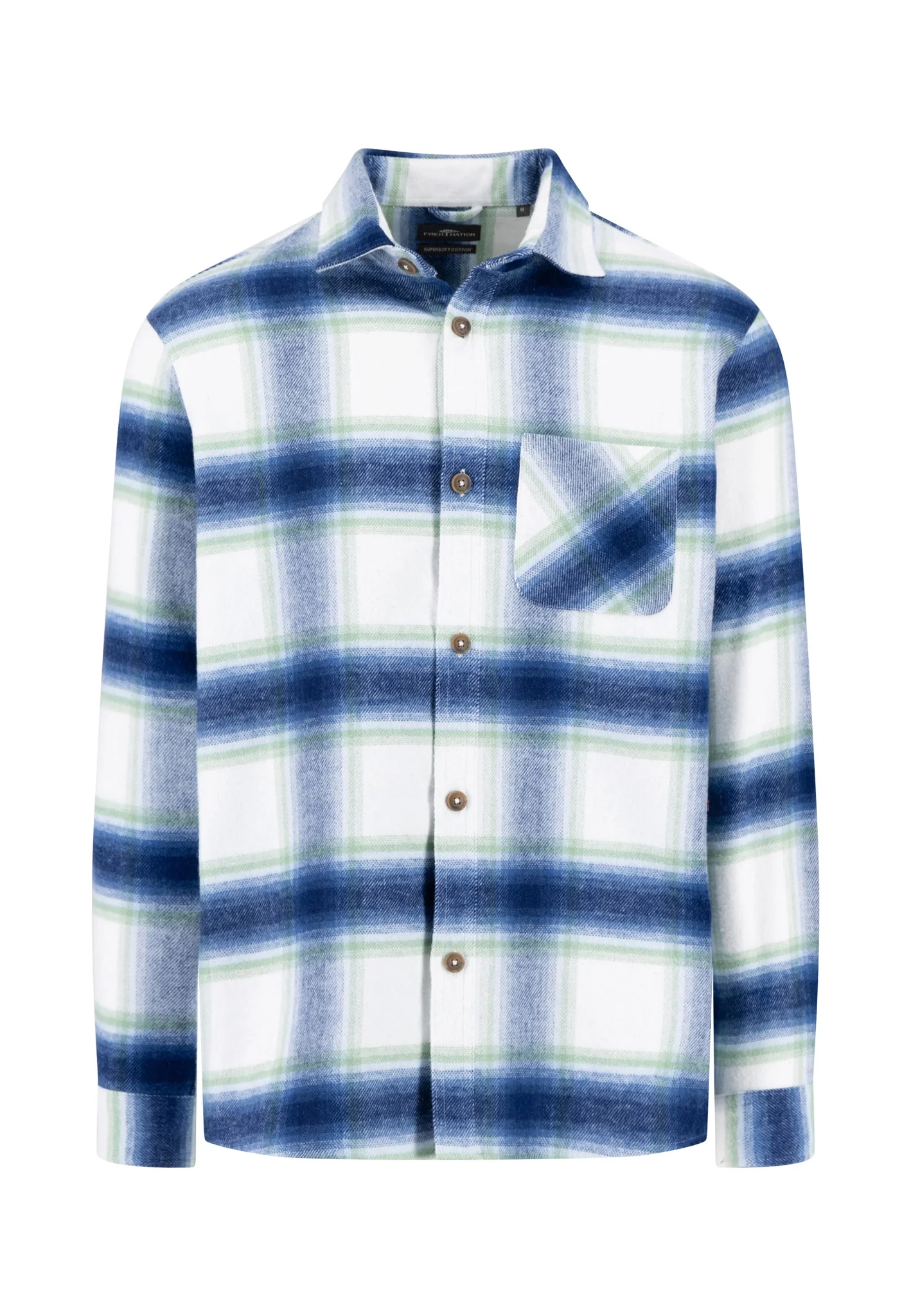 Overshirt aus Flanell mit Karomuster und Brusttasche