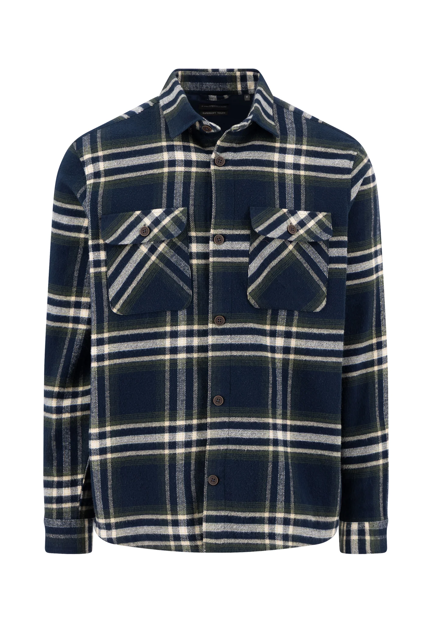 Overshirt aus Flanell mit Karomuster und Brusttaschen