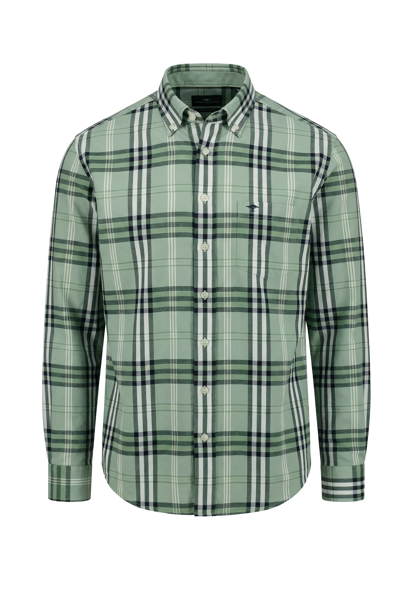 Oxfordhemd aus Baumwolle mit Karomuster und Button-Down-Kragen