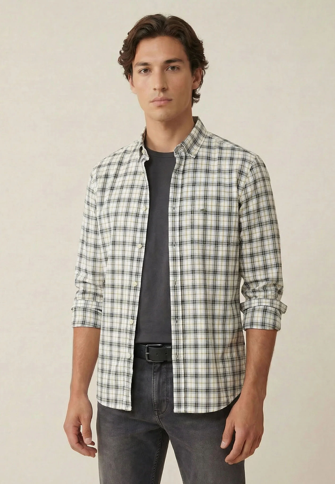 Oxfordhemd aus Baumwolle mit Karomuster und Button-Down-Kragen - Image 6