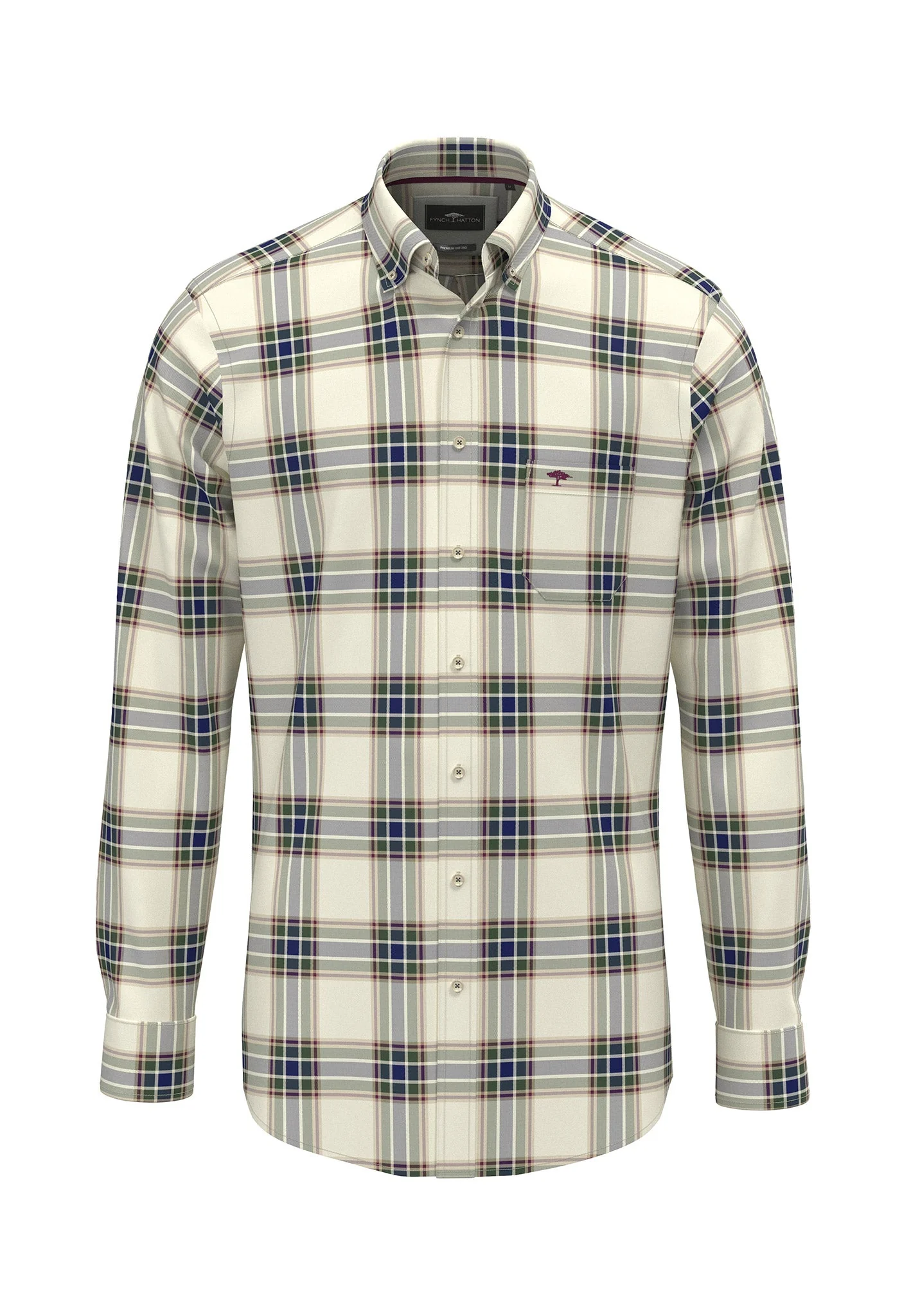 Oxfordhemd aus Baumwolle mit Karomuster und Button-Down-Kragen - Image 5