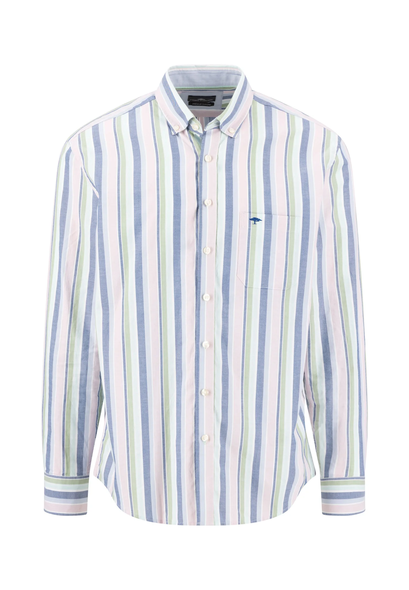 Oxfordhemd aus Baumwolle mit Streifenmuster und Button-Down-Kragen