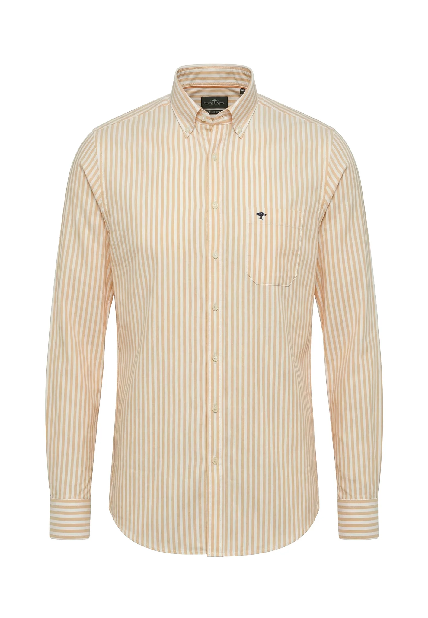 Oxfordhemd aus Baumwolle mit Streifenmuster und Button-Down-Kragen