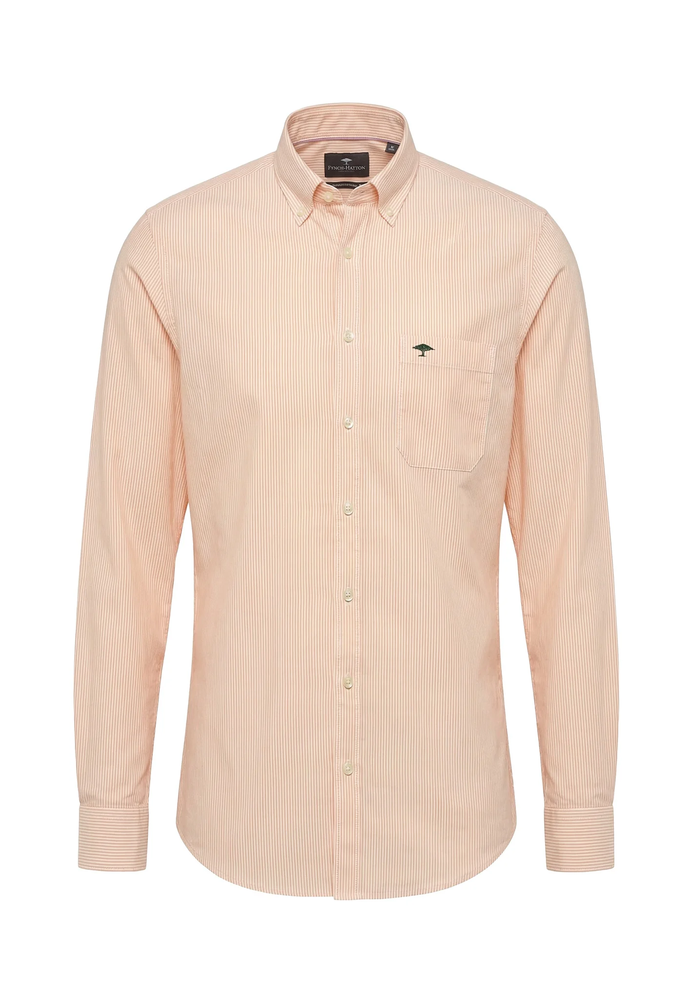 Oxfordhemd aus Baumwolle mit Streifenmuster und Button-Down-Kragen