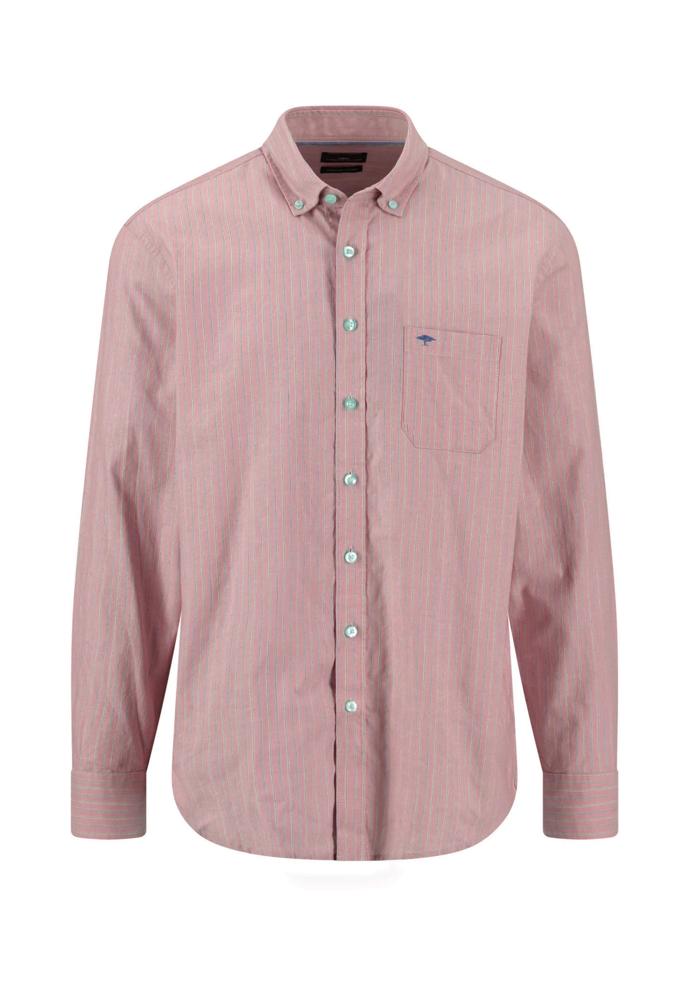 Oxfordhemd aus Baumwolle mit Streifenmuster und Button-Down-Kragen