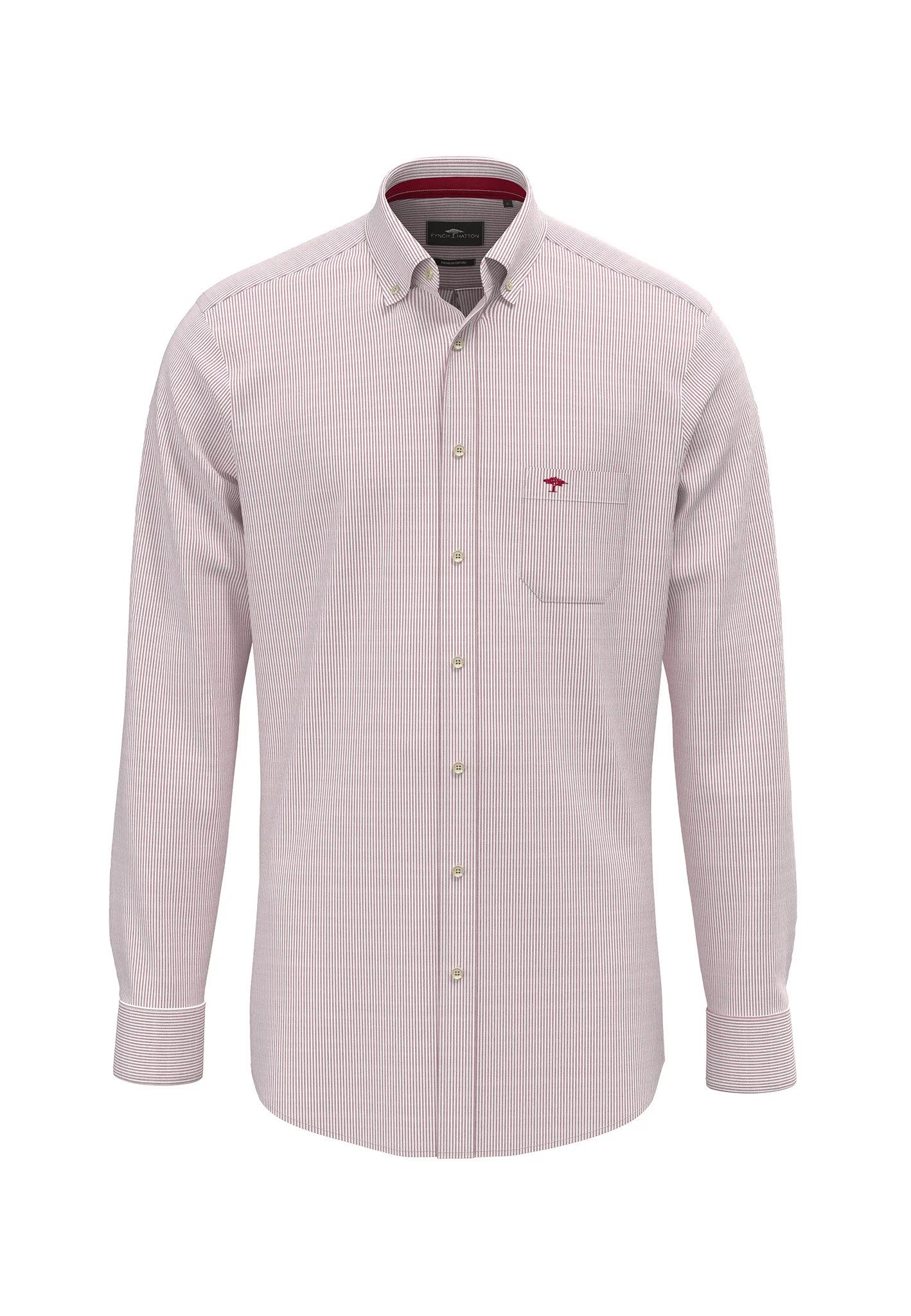 Oxfordhemd aus Baumwolle mit Streifenmuster und Button-Down-Kragen