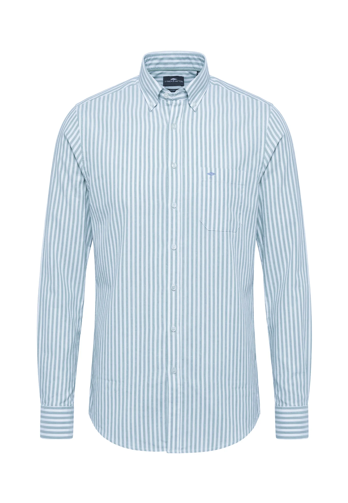 Oxfordhemd aus Baumwolle mit Streifenmuster und Button-Down-Kragen - Image 5