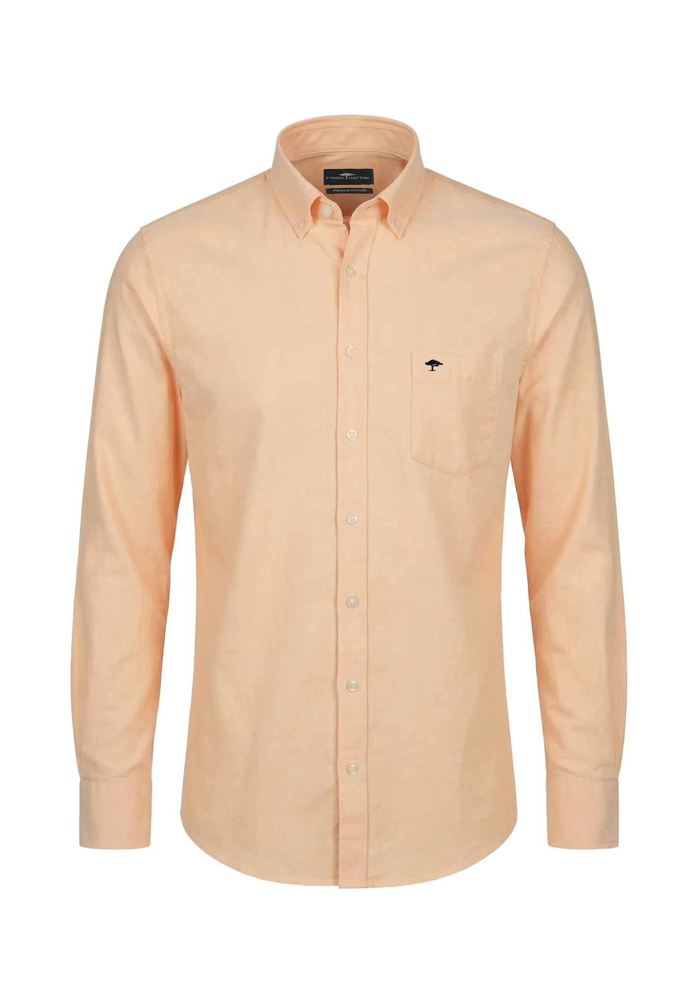 Oxfordhemd aus Baumwolle mit Struktur und Button-Down-Kragen