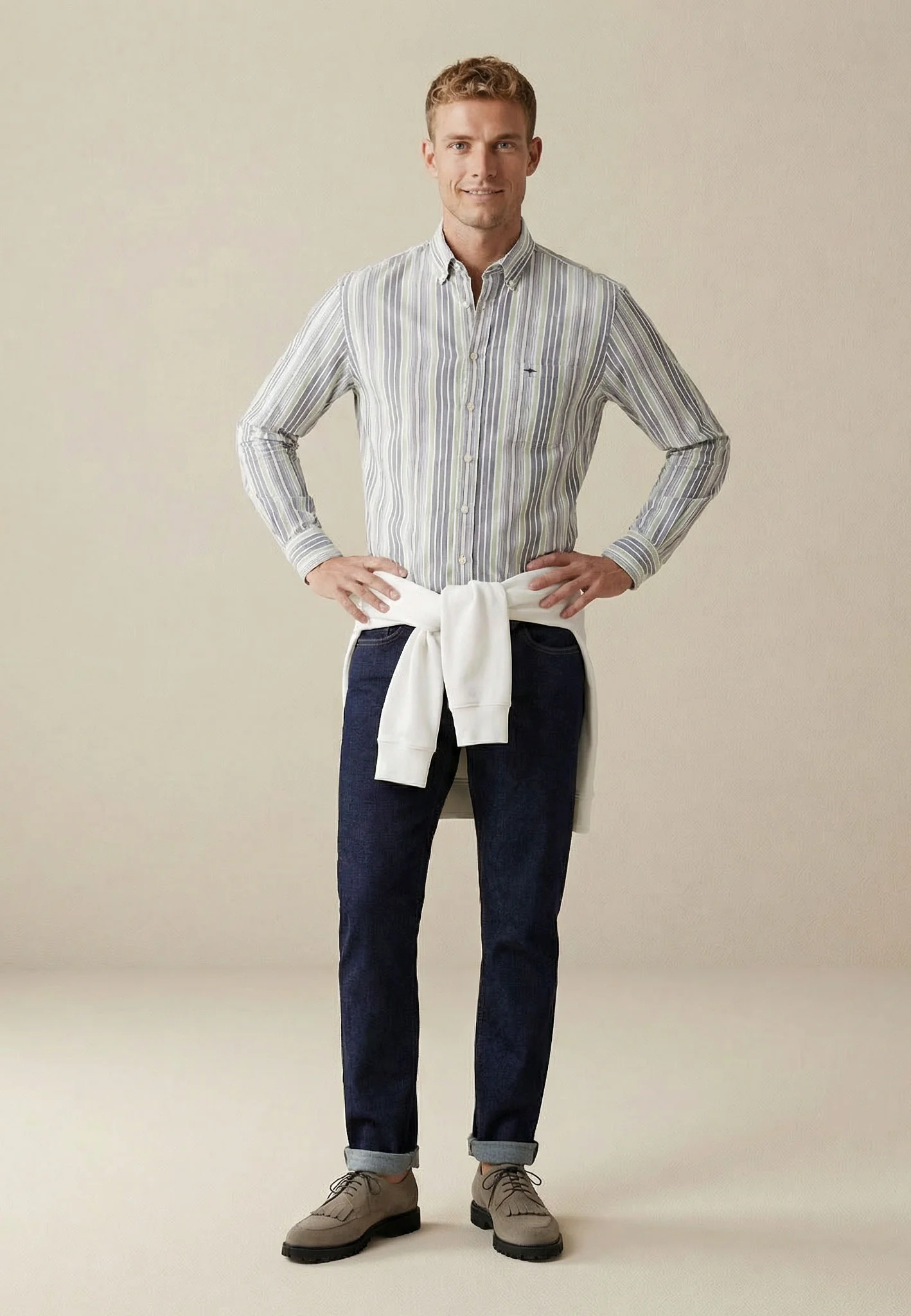 Oxfordhemd mit Streifenmuster und Button-Down-Kragen - Image 3