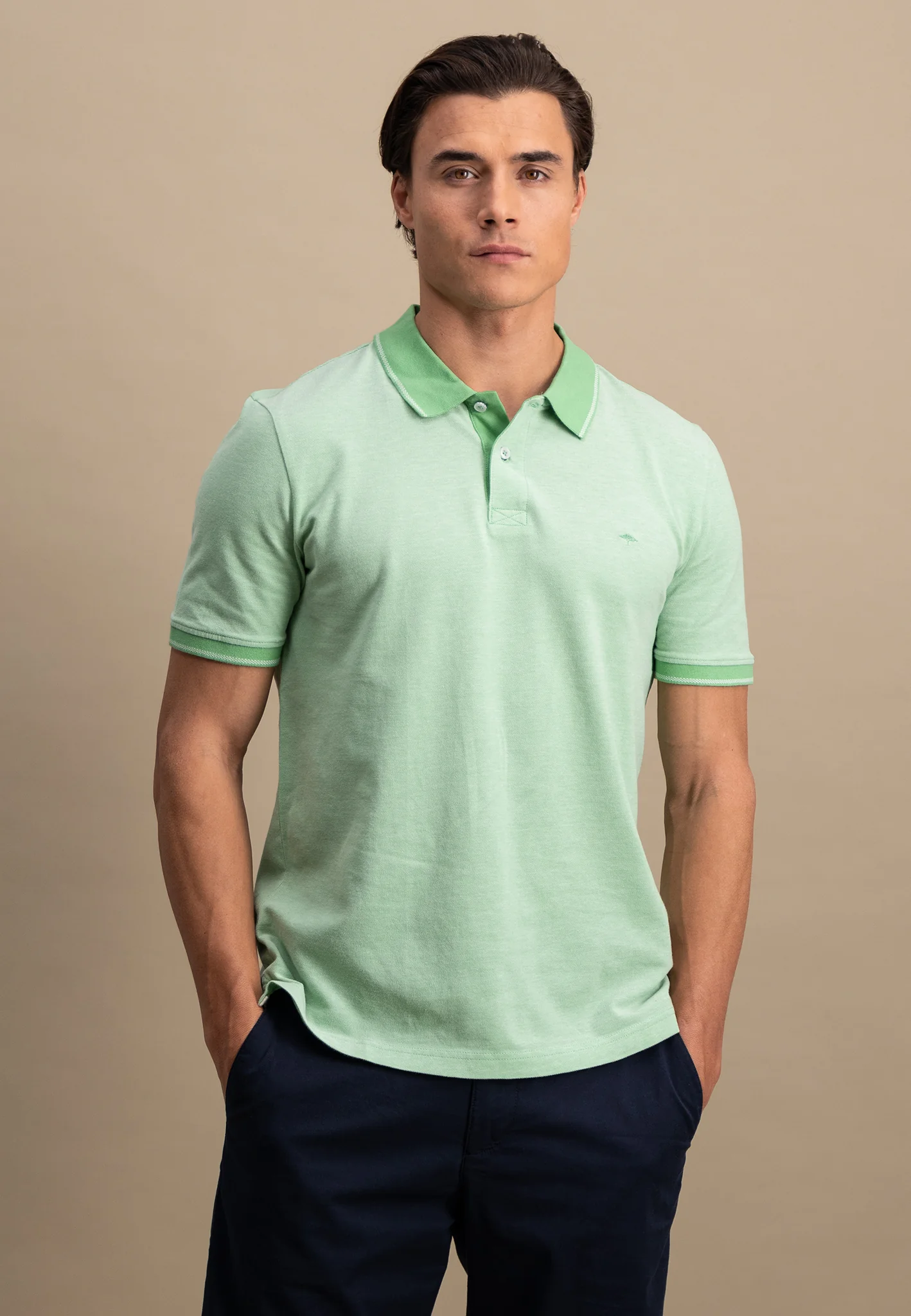 Piquè-Poloshirt in Two-Tone-Optik - Image 35