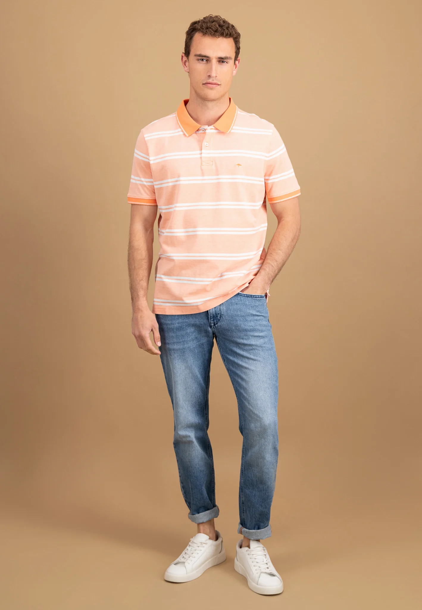 Poloshirt aus Baumwolle in Streifenoptik - Image 2
