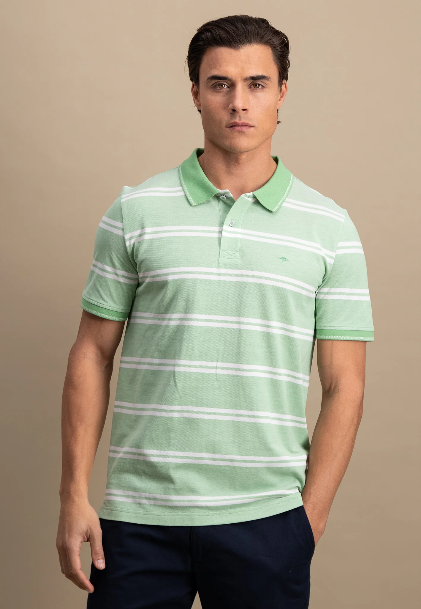 Poloshirt aus Baumwolle in Streifenoptik - Image 20
