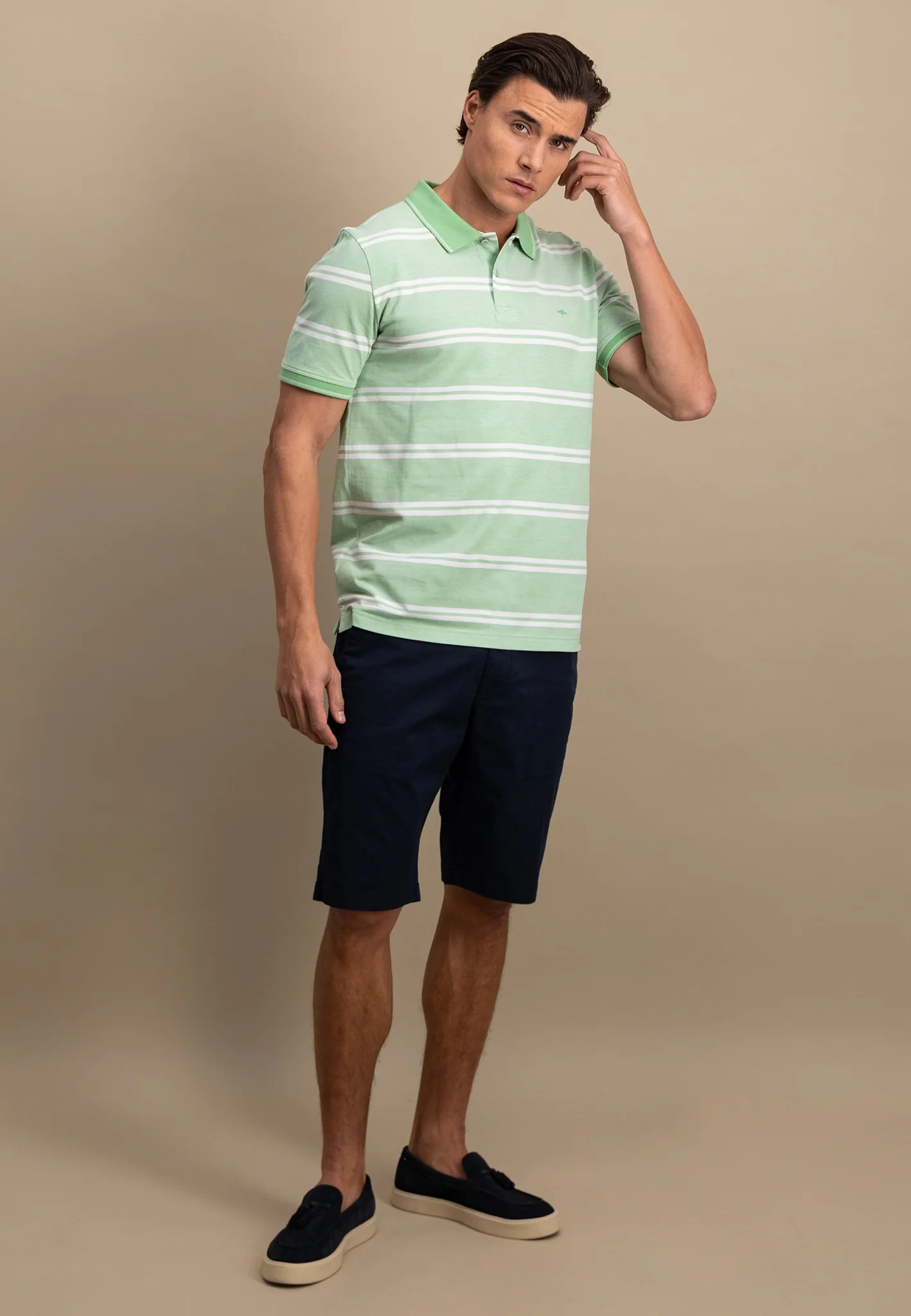 Poloshirt aus Baumwolle in Streifenoptik - Image 22