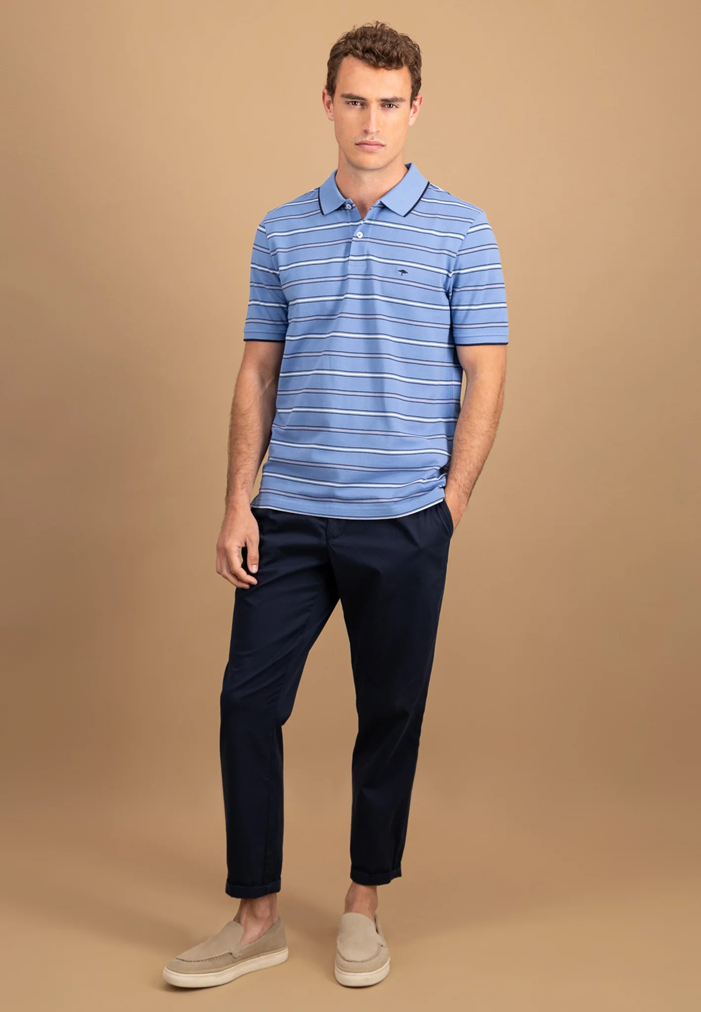Poloshirt aus Baumwolle in Streifenoptik - Image 2