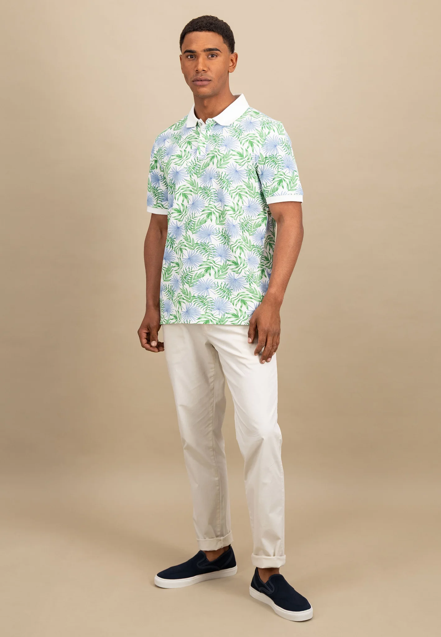Poloshirt aus Baumwolle mit botanischem Print - Image 2