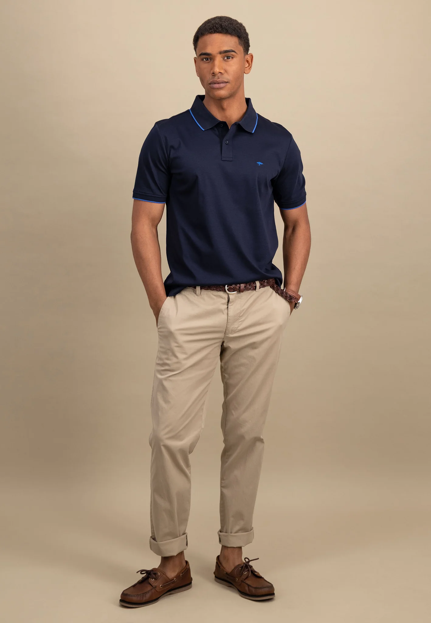 Poloshirt aus Baumwolle mit Kontrastdetails