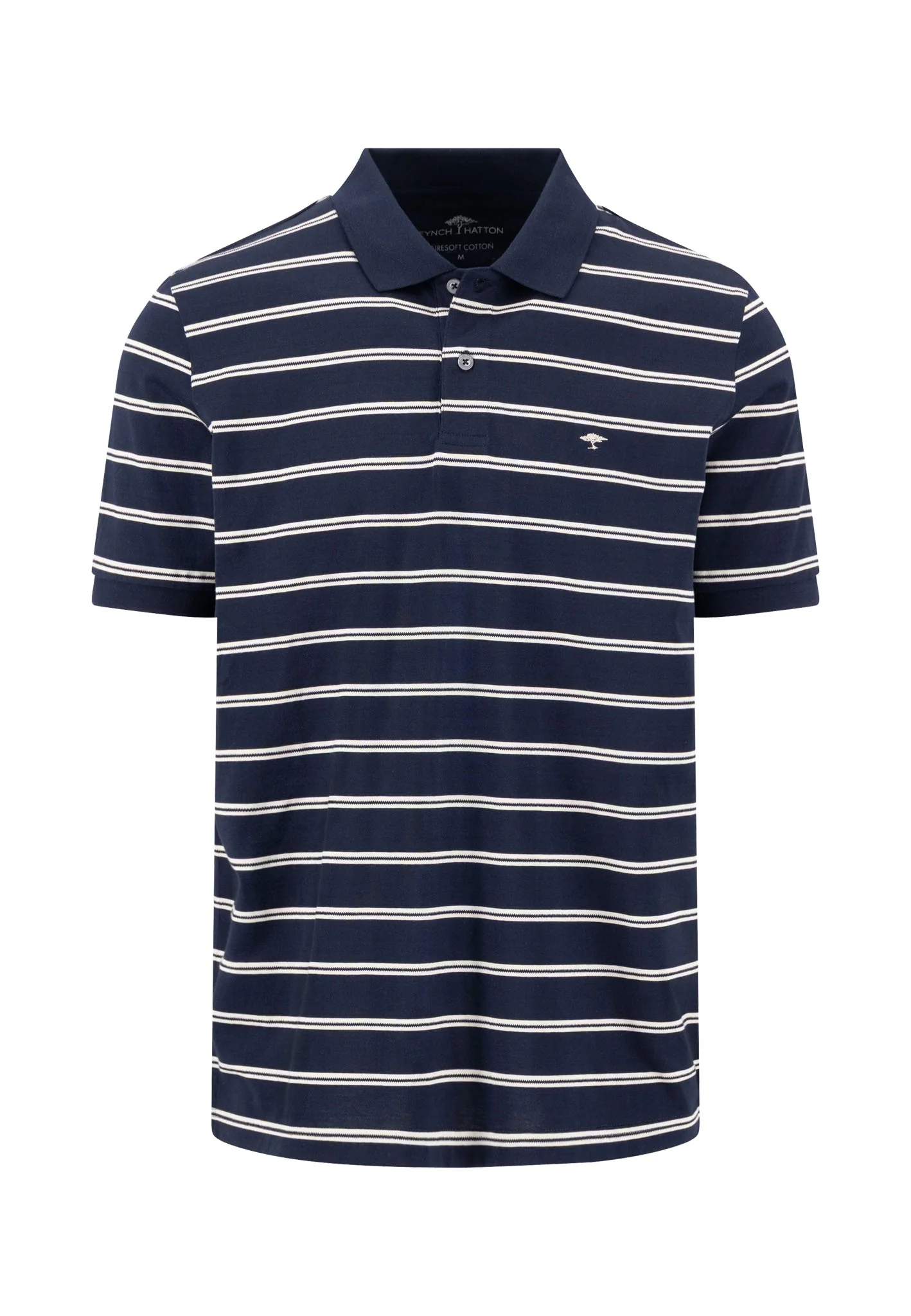 Poloshirt aus Baumwolle mit Streifenmuster und Polokragen