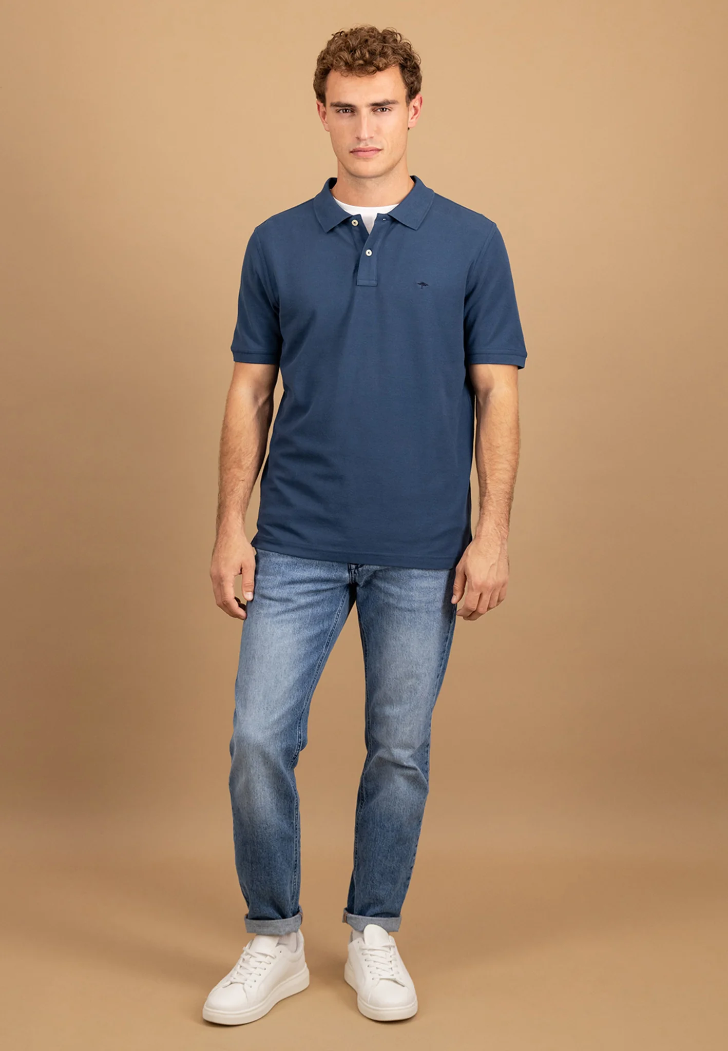Poloshirt aus Baumwolle mit Struktur und Logo-Stickerei - Image 2