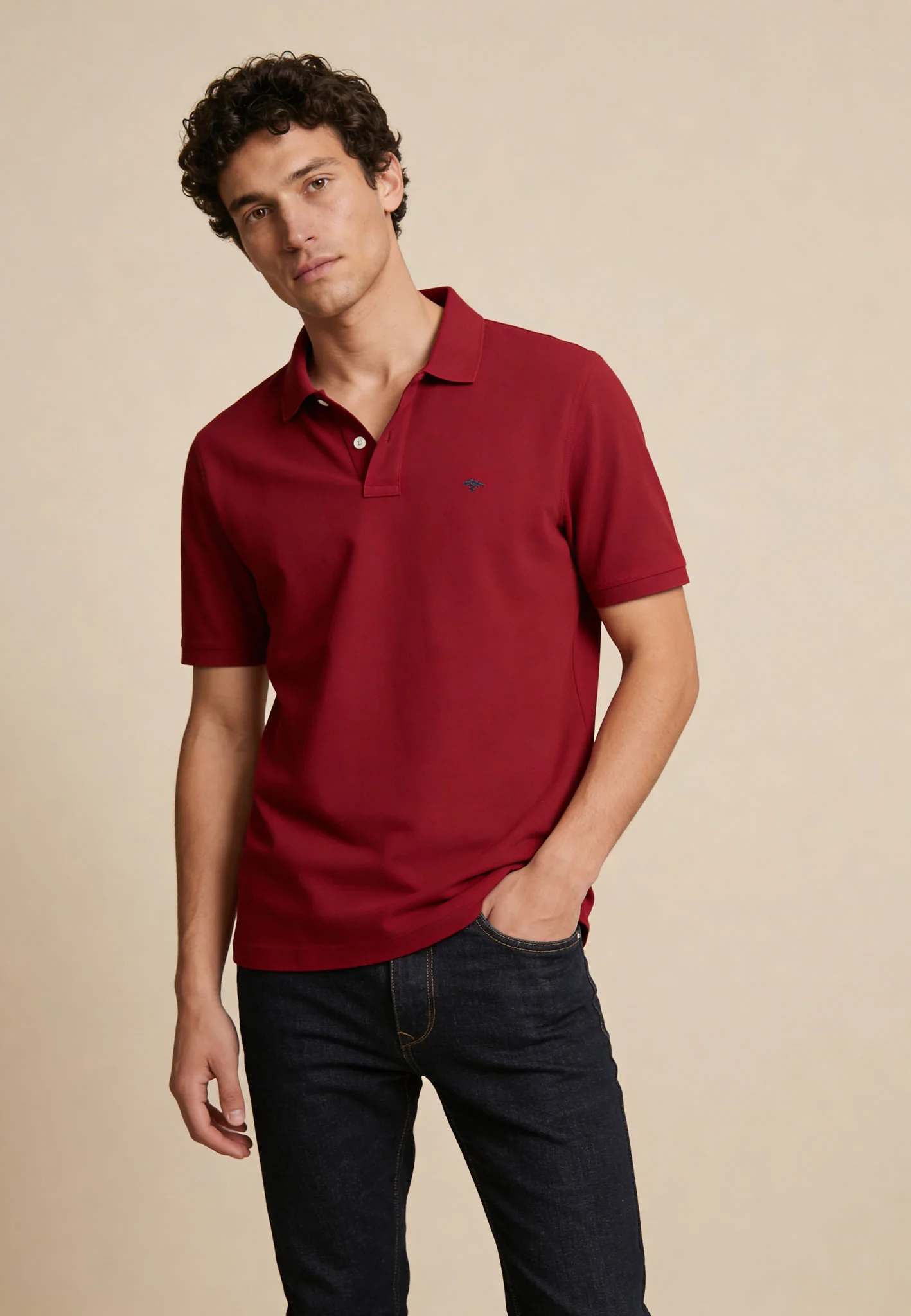 Poloshirt aus Baumwolle mit strukturierter Oberfläche – Premium Cotton