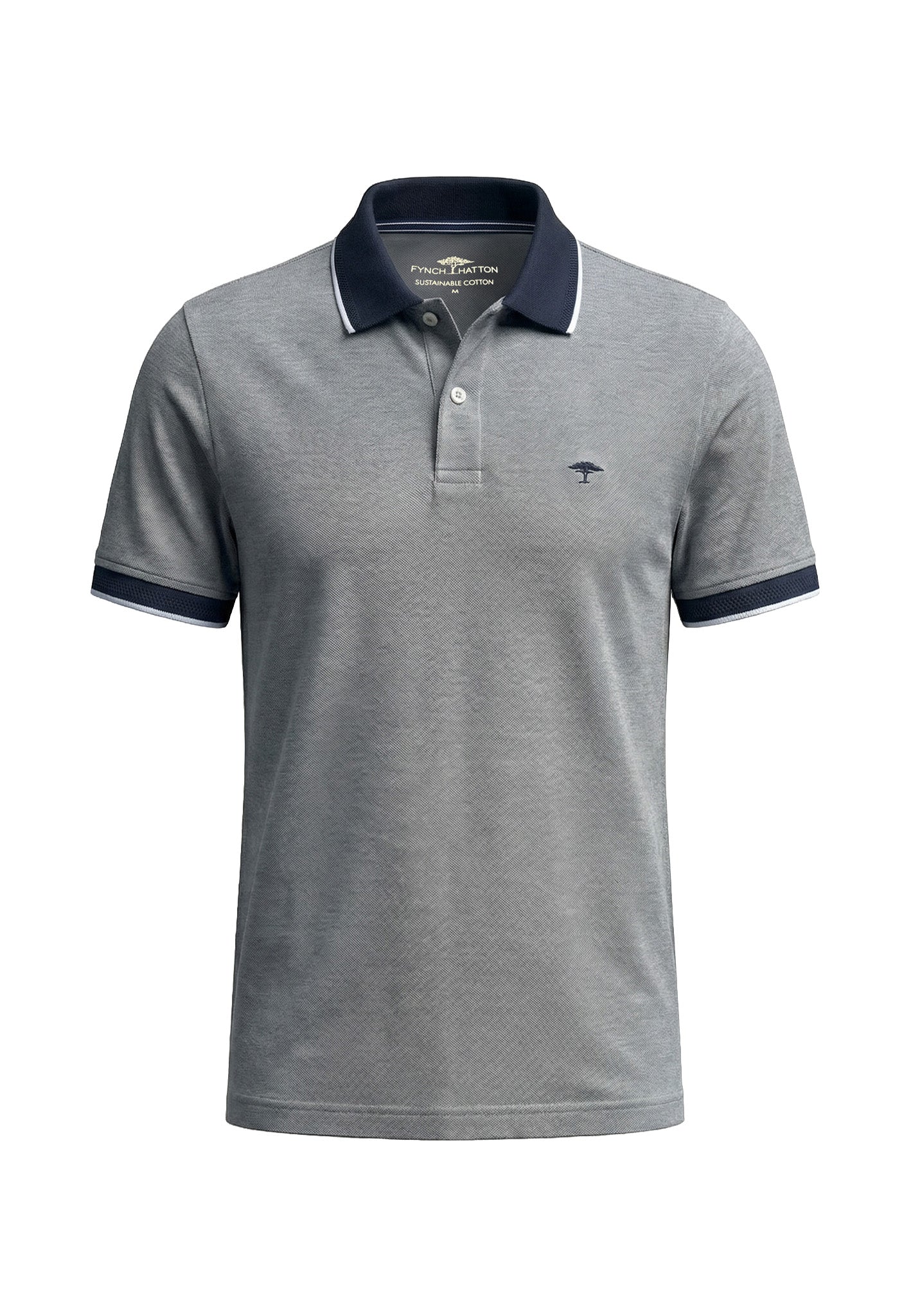 Poloshirt aus Baumwolle mit Strukturmuster und Kontrastkragen - Image 13