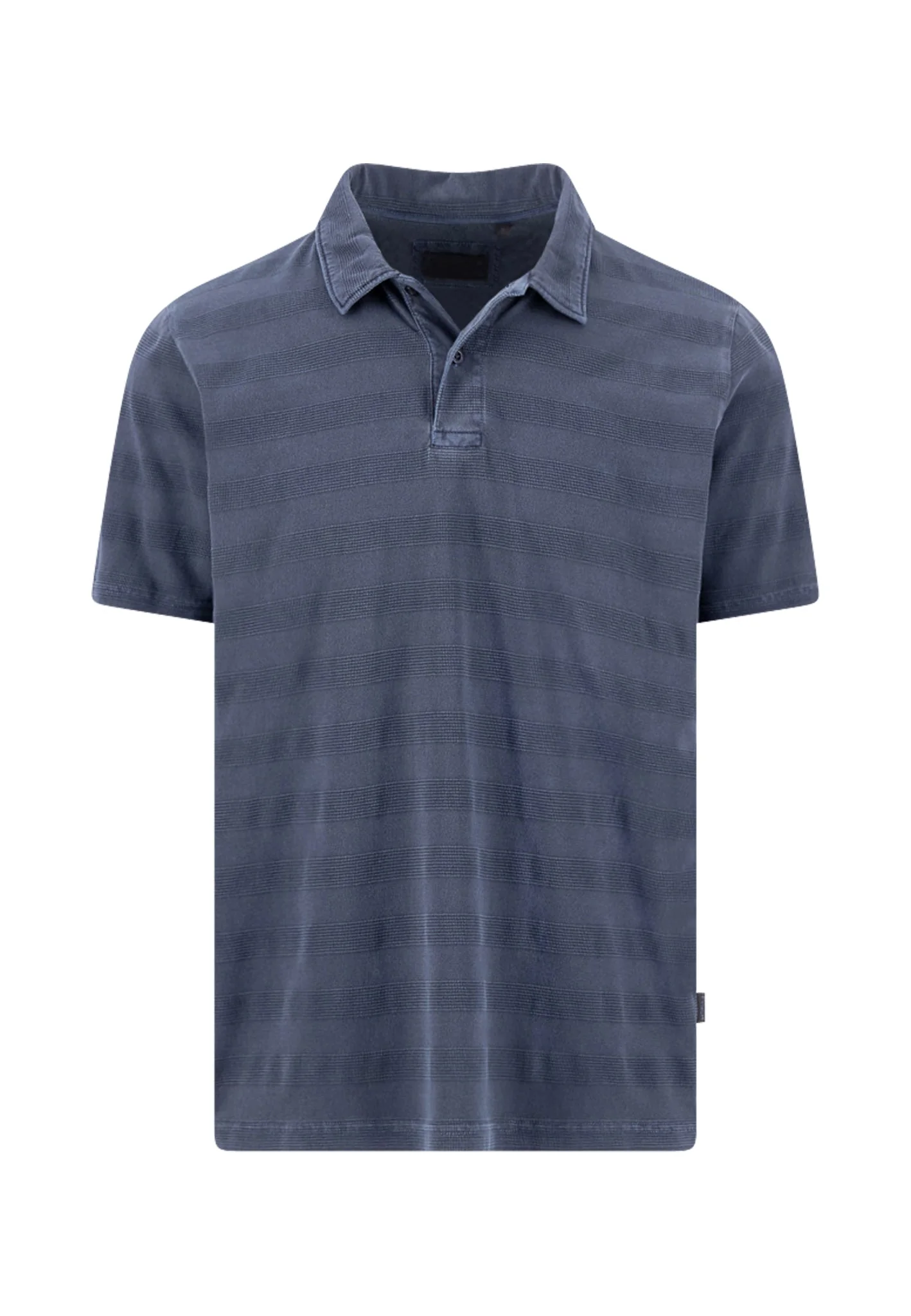 Poloshirt aus Baumwolle mit Strukturstreifen und Polokragen