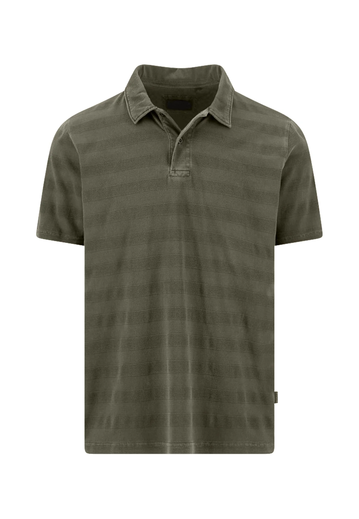 Poloshirt aus Baumwolle mit Strukturstreifen und Polokragen - Image 3