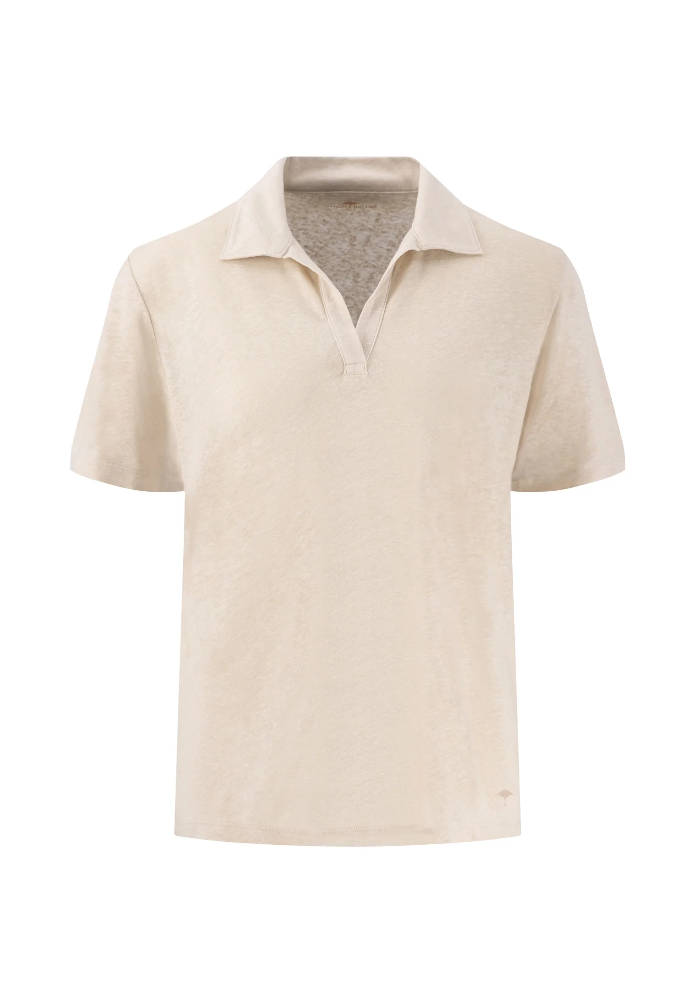 Poloshirt aus Leinen-Viskose-Mix mit V-Ausschnitt - Image 5