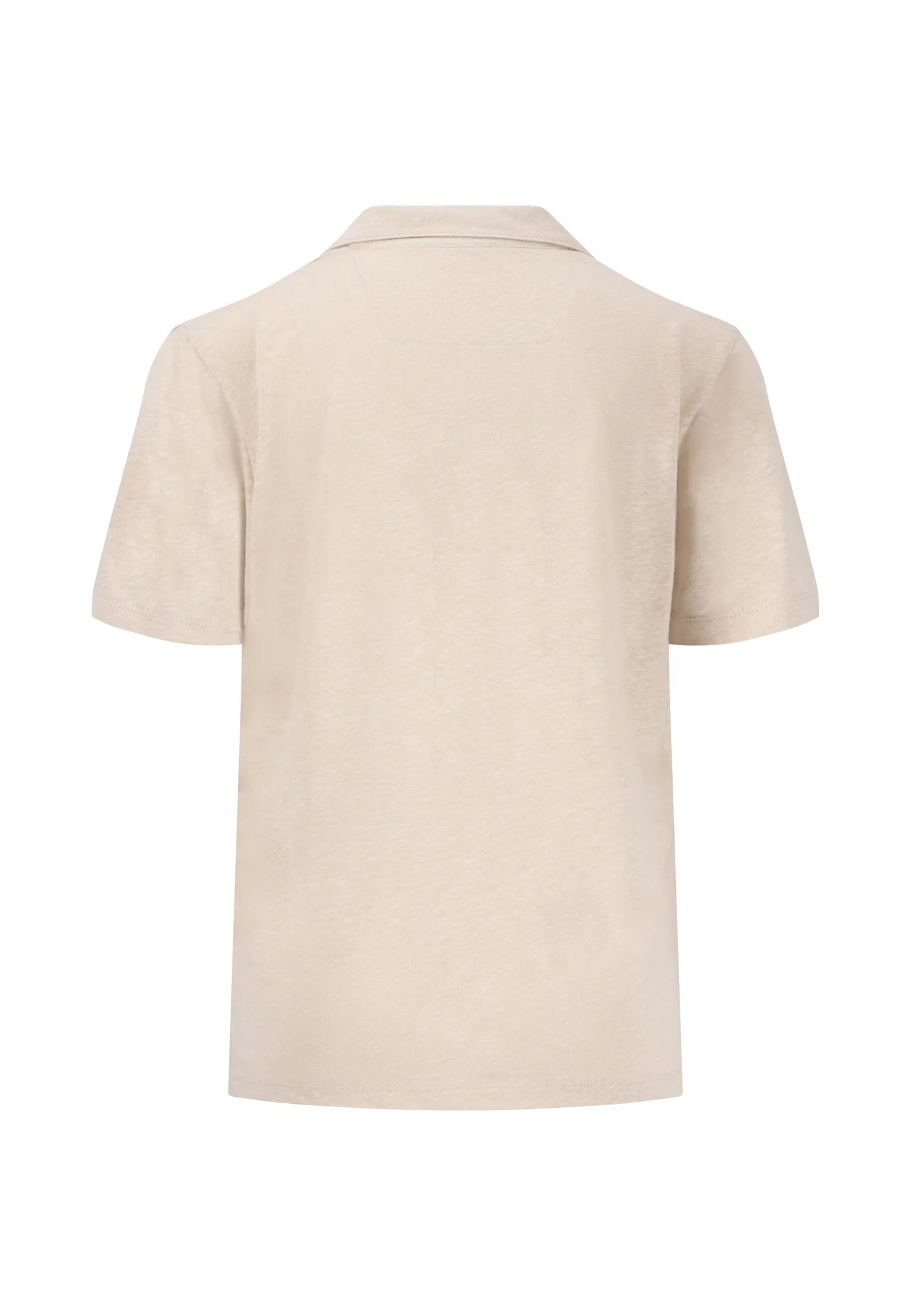 Poloshirt aus Leinen-Viskose-Mix mit V-Ausschnitt - Image 6
