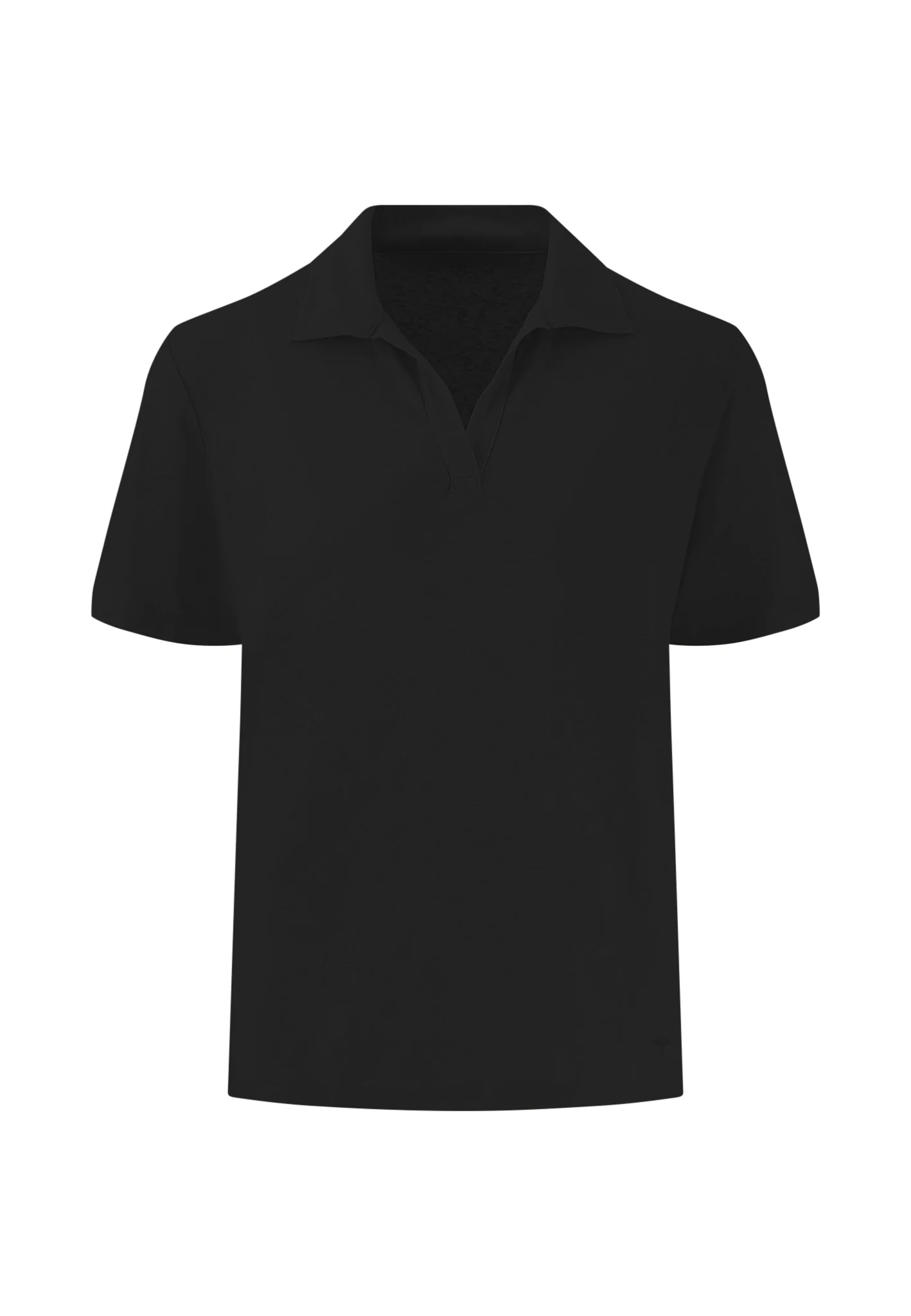 Poloshirt aus Leinen-Viskose-Mix mit V-Ausschnitt - Image 7