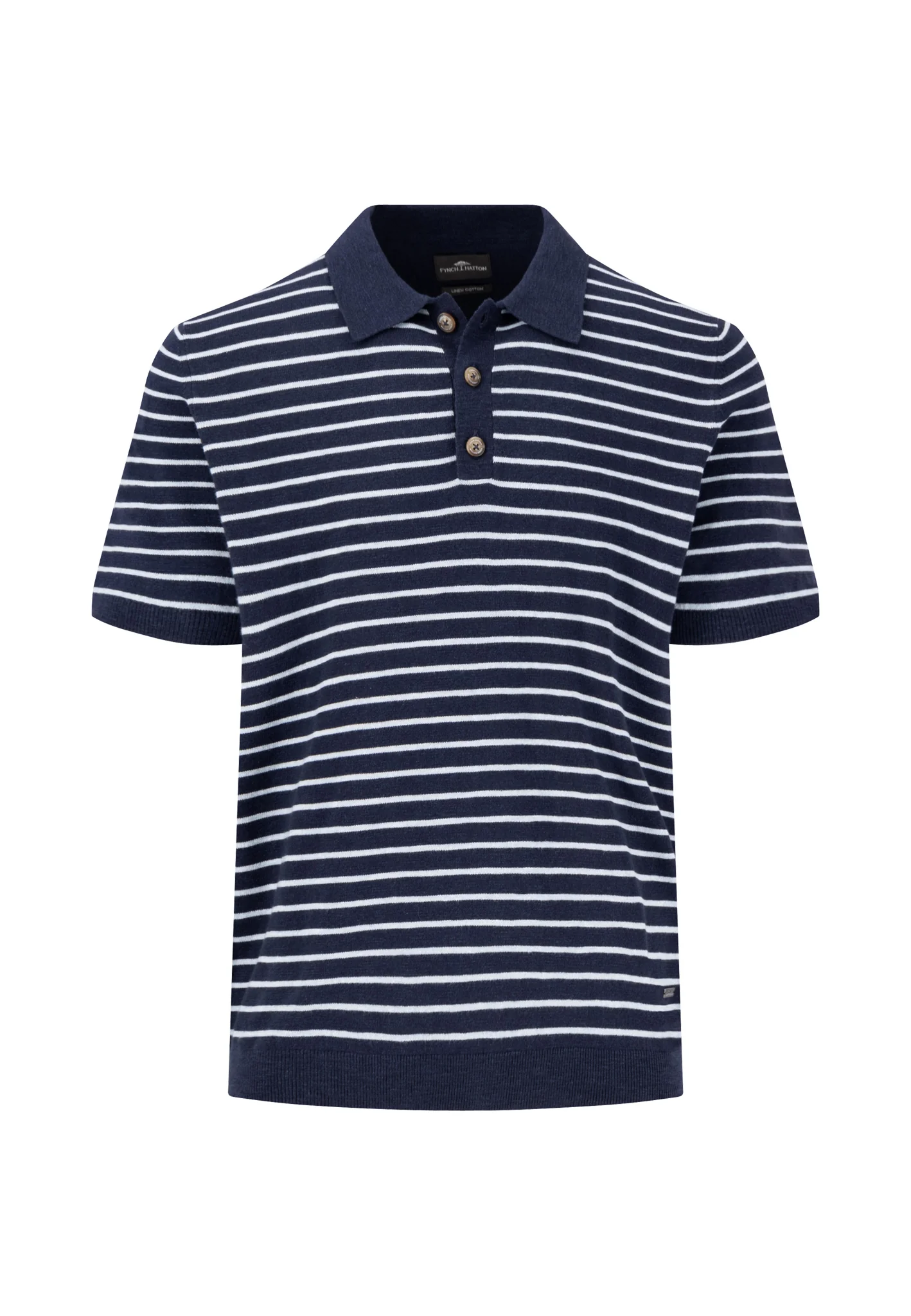 Poloshirt aus Baumwoll-Leinen-Mix mit Streifenoptik - Image 5