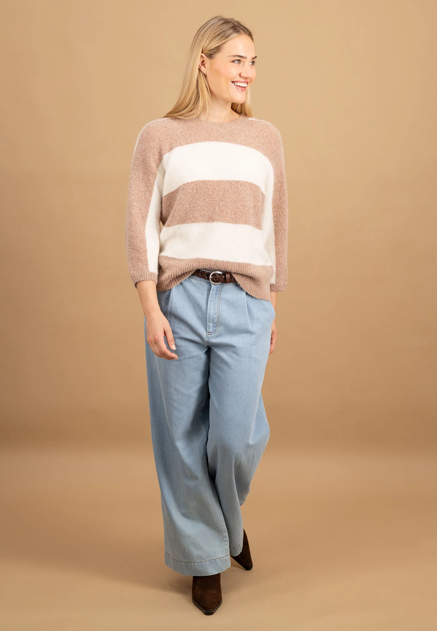 Pullover aus Alpaka-Wollmix mit Blockstreifenmuster - Image 4