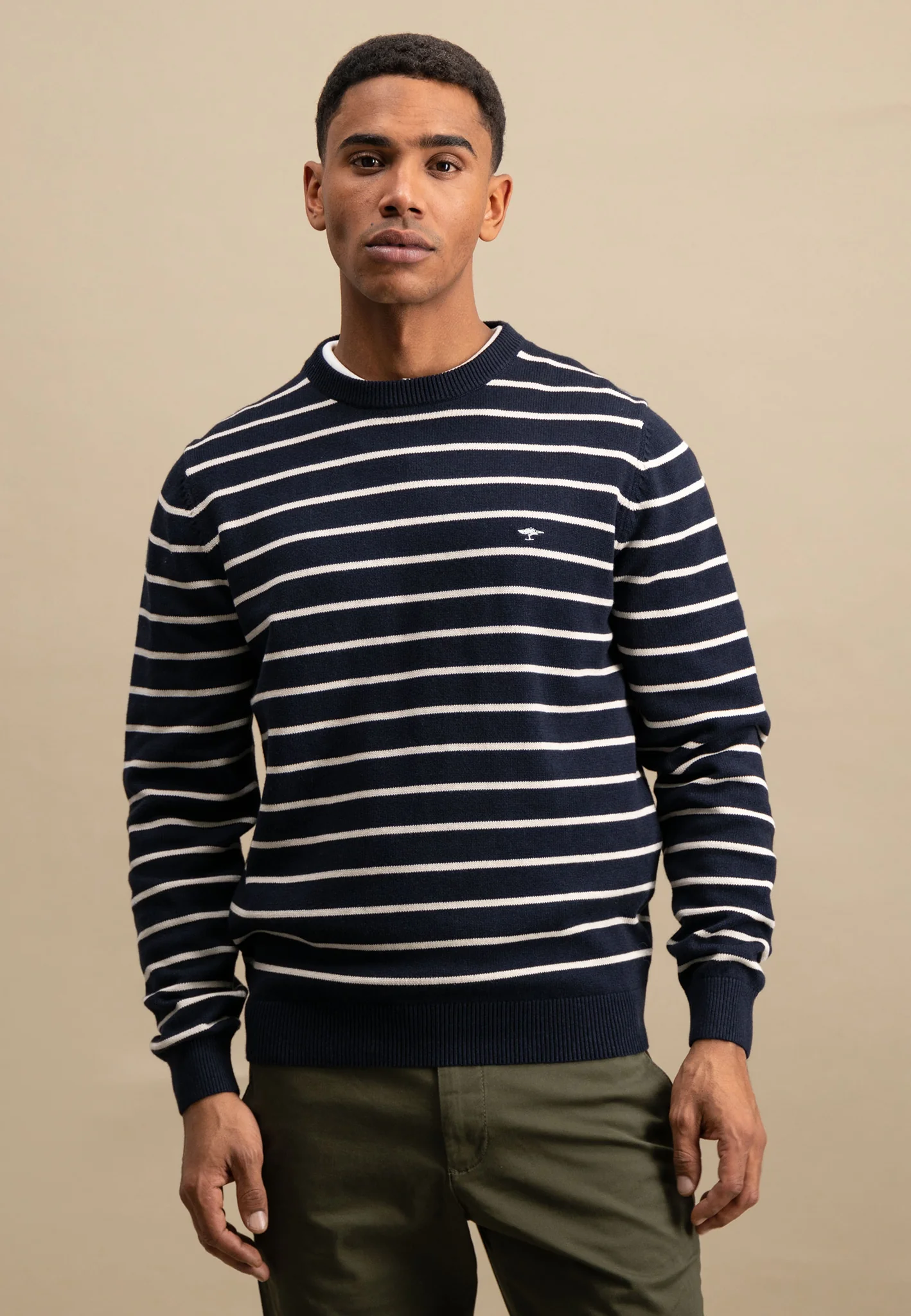 Pullover aus Baumwolle mit feinen Streifen - Image 7