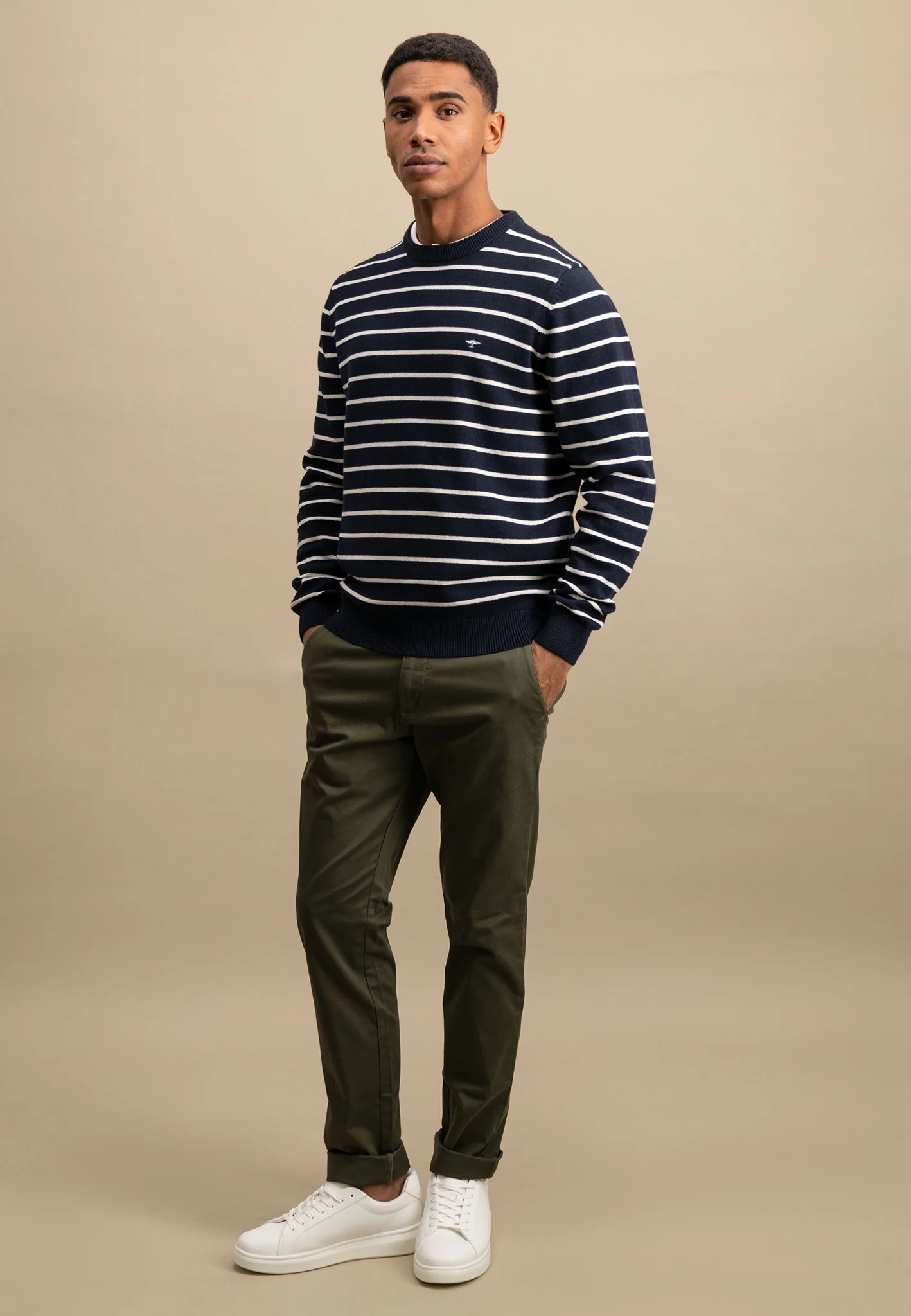 Pullover aus Baumwolle mit feinen Streifen - Image 8