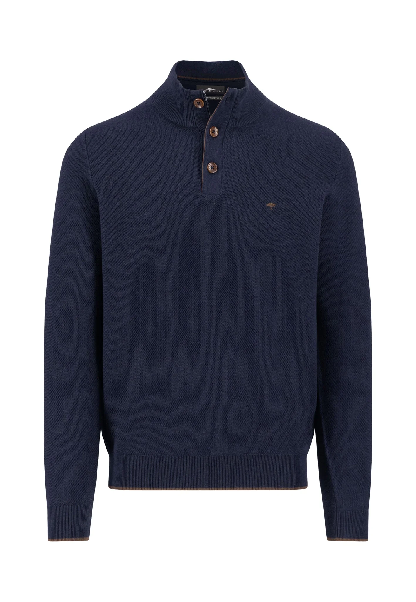 Pullover aus Baumwolle mit Knopfleiste und Stehkragen - Image 5
