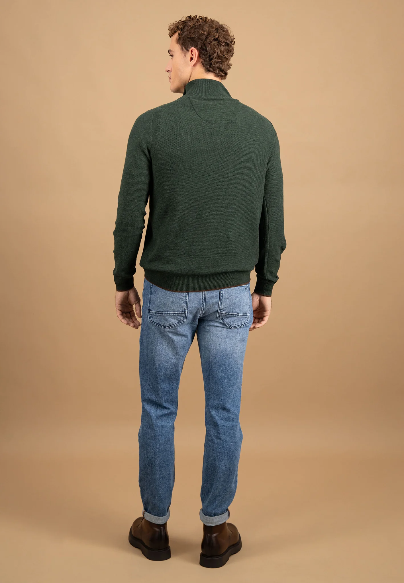 Pullover aus Baumwolle mit Knopfleiste und Stehkragen - Image 9